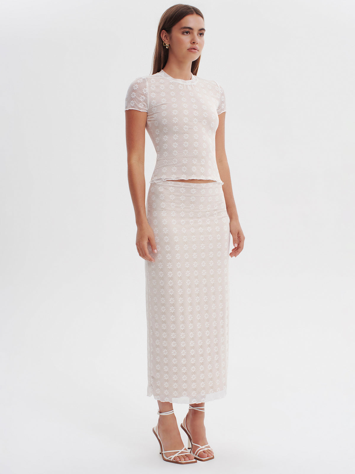 Ownley Margo Lace Midi Skirt | Daisy Check Lace