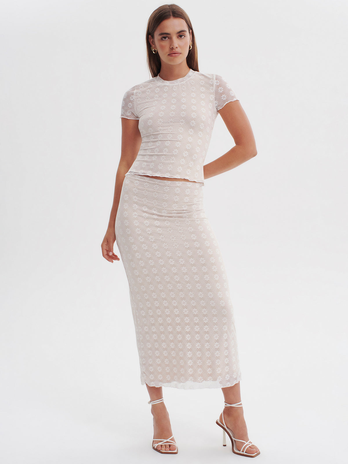 Ownley Margo Lace Midi Skirt | Daisy Check Lace