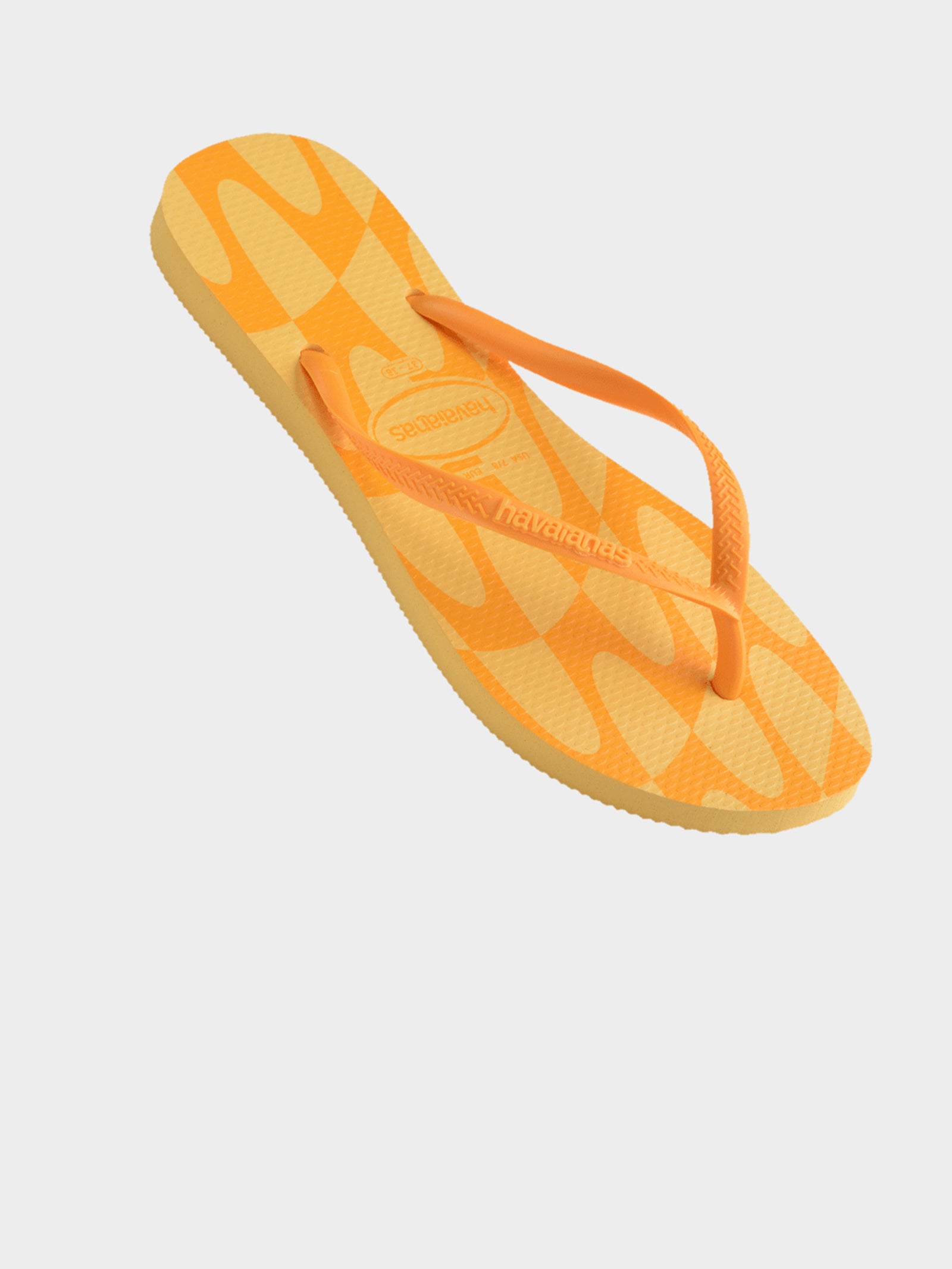 Unisex Slim Distorted Wave Thongs in Orange