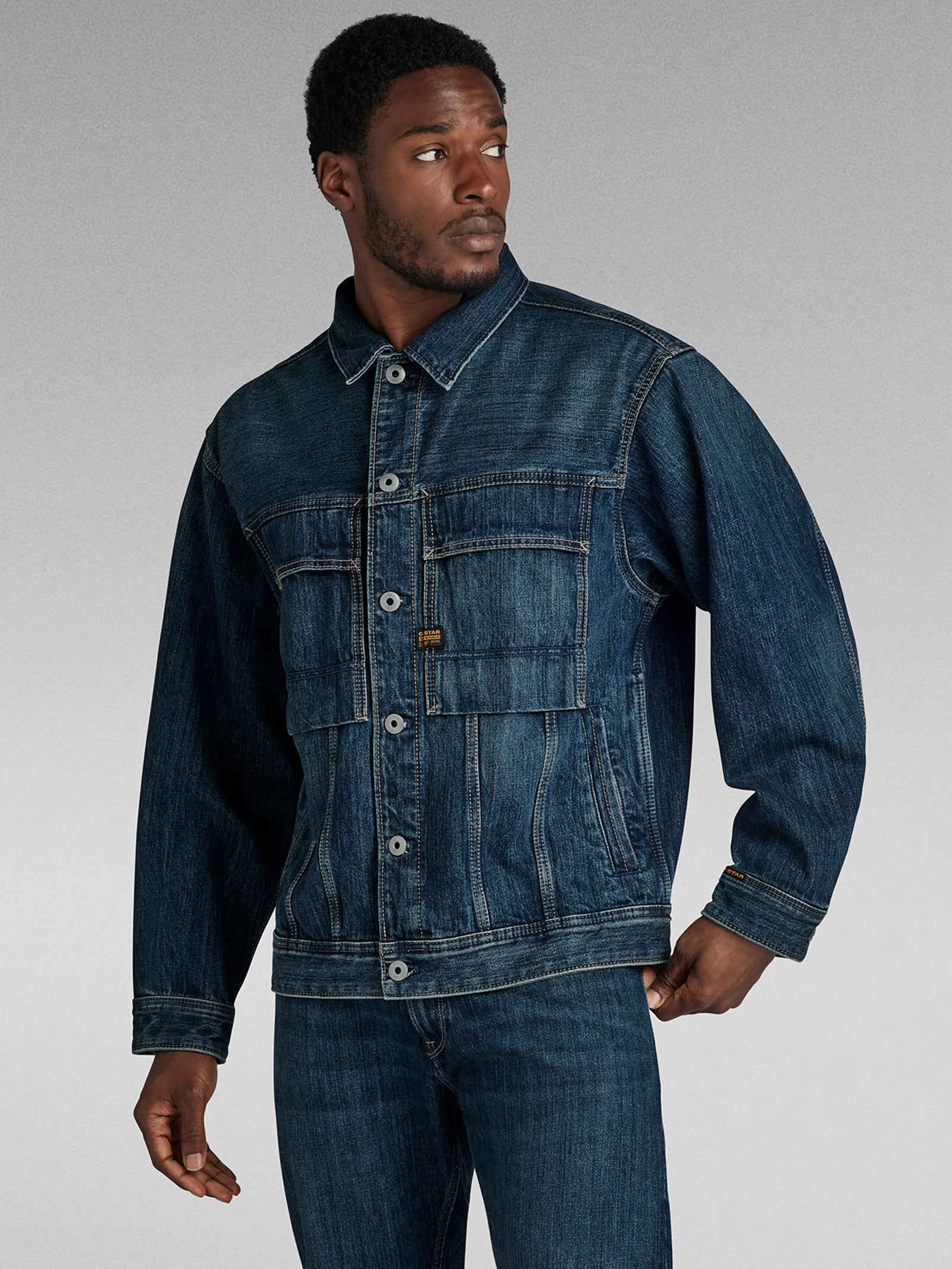 G-Star Oversized Denim Jacket Worn In Sentry Blue