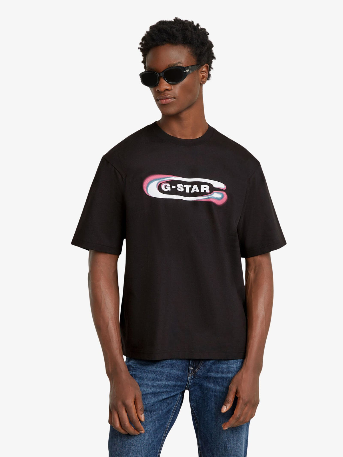 G-Star Gradient Old Skool Logo Boxy | Dark Black