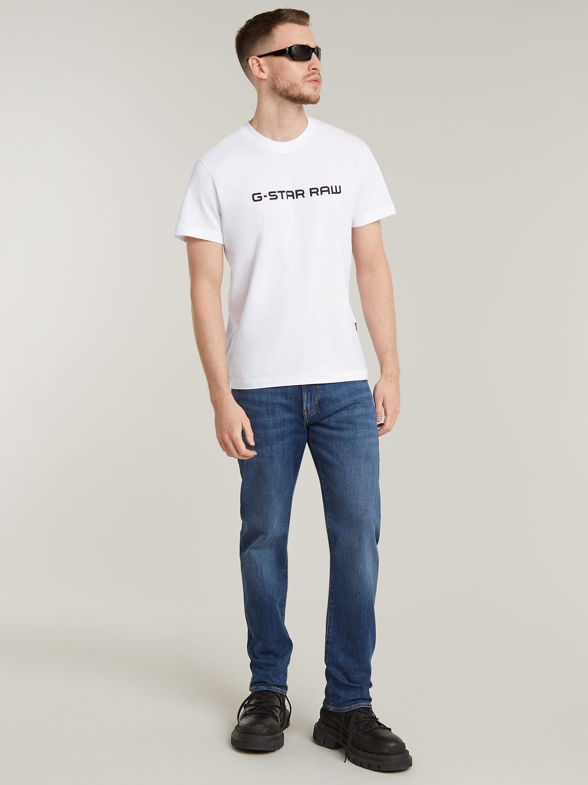 G-Star Corporate Script Logo Tee | White