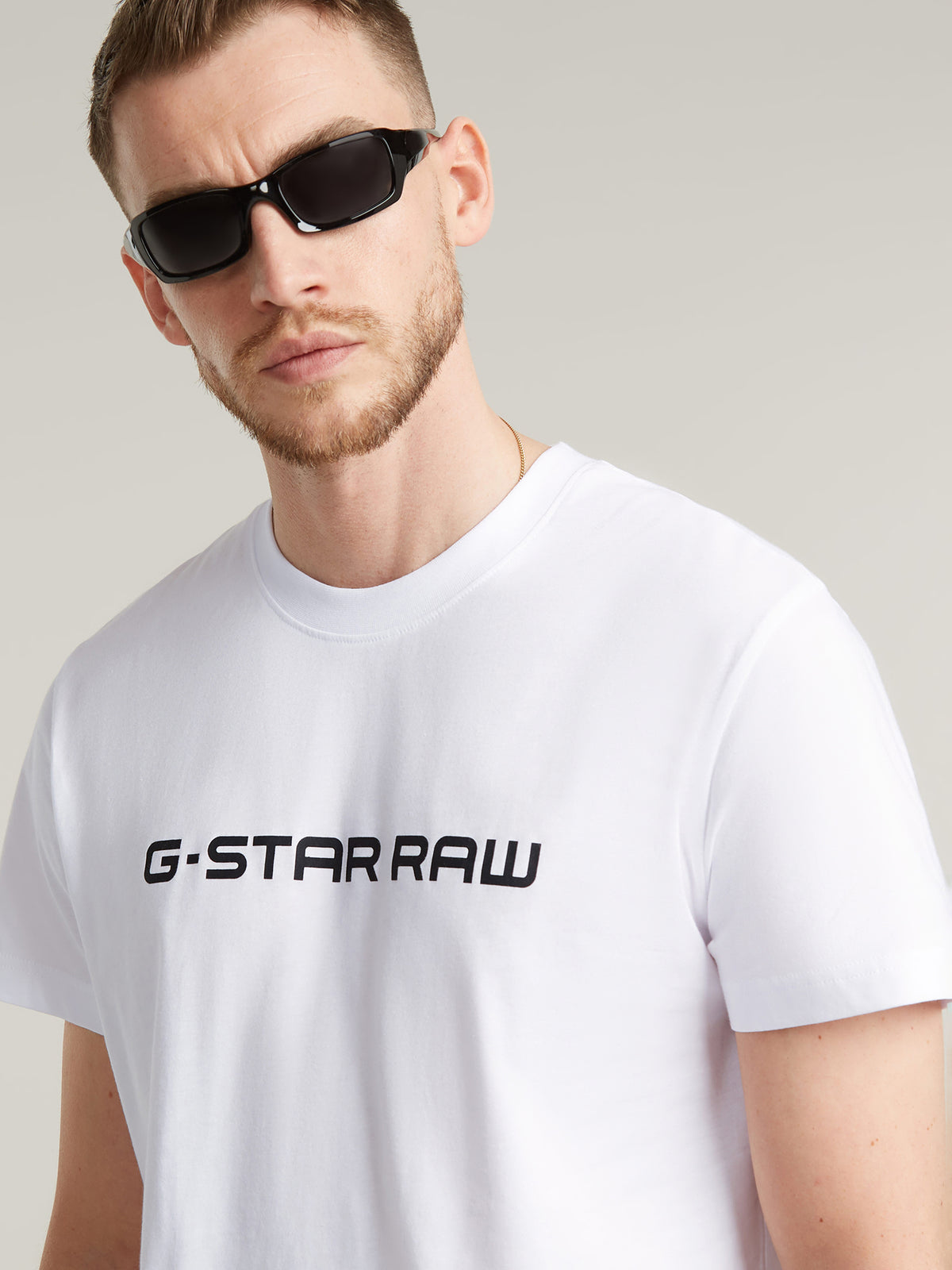 G-Star Corporate Script Logo Tee | White