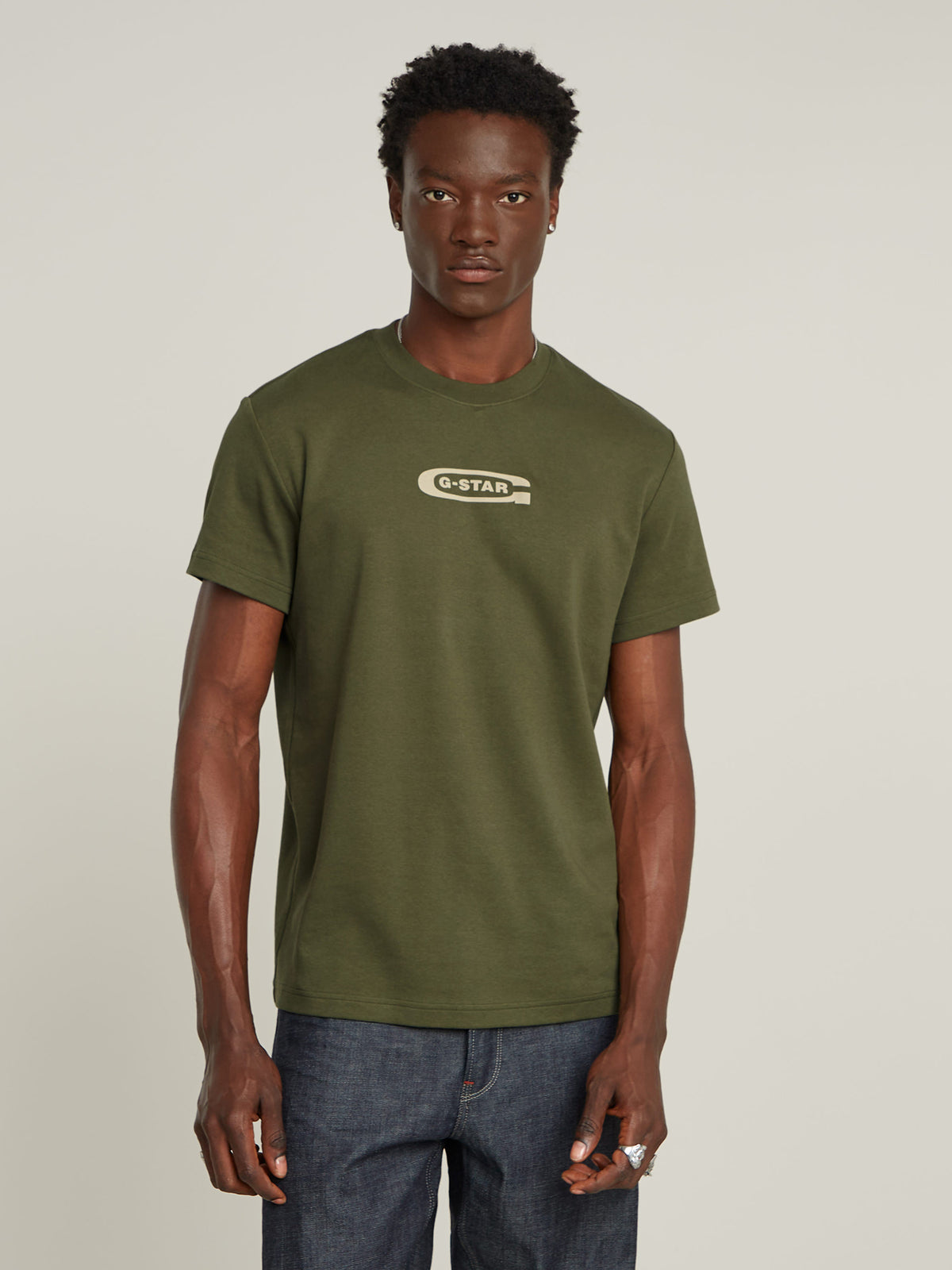 G-Star Old Skool Logo R Tee | Shadow Olive