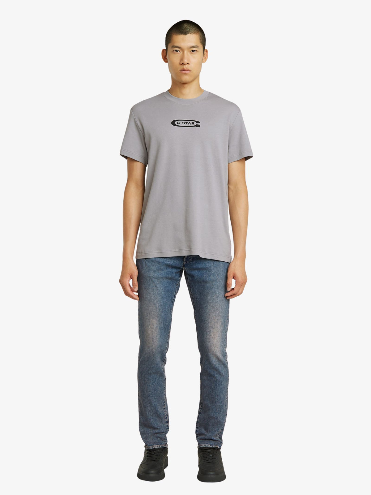 G-Star Old Skool Logo T-Shirt | Grey Alloy