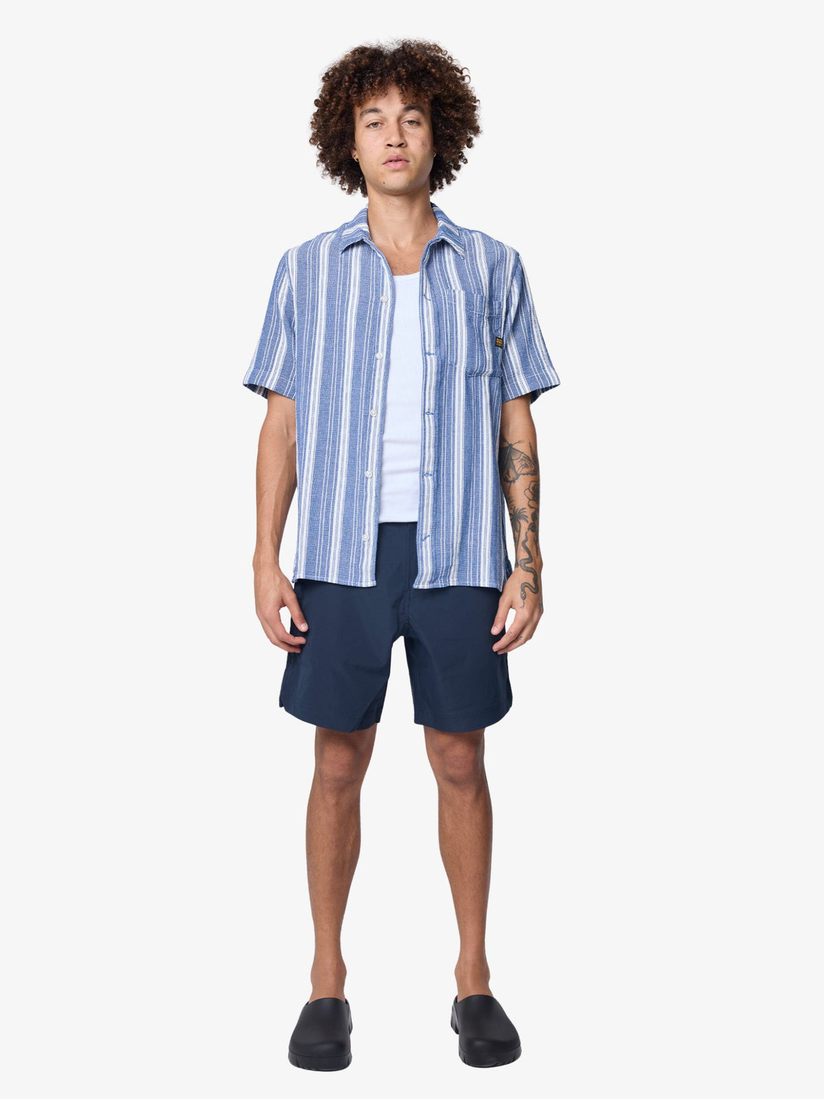 G-Star One Pocket Regular Shirt | Deep Blue Irregular Stripe