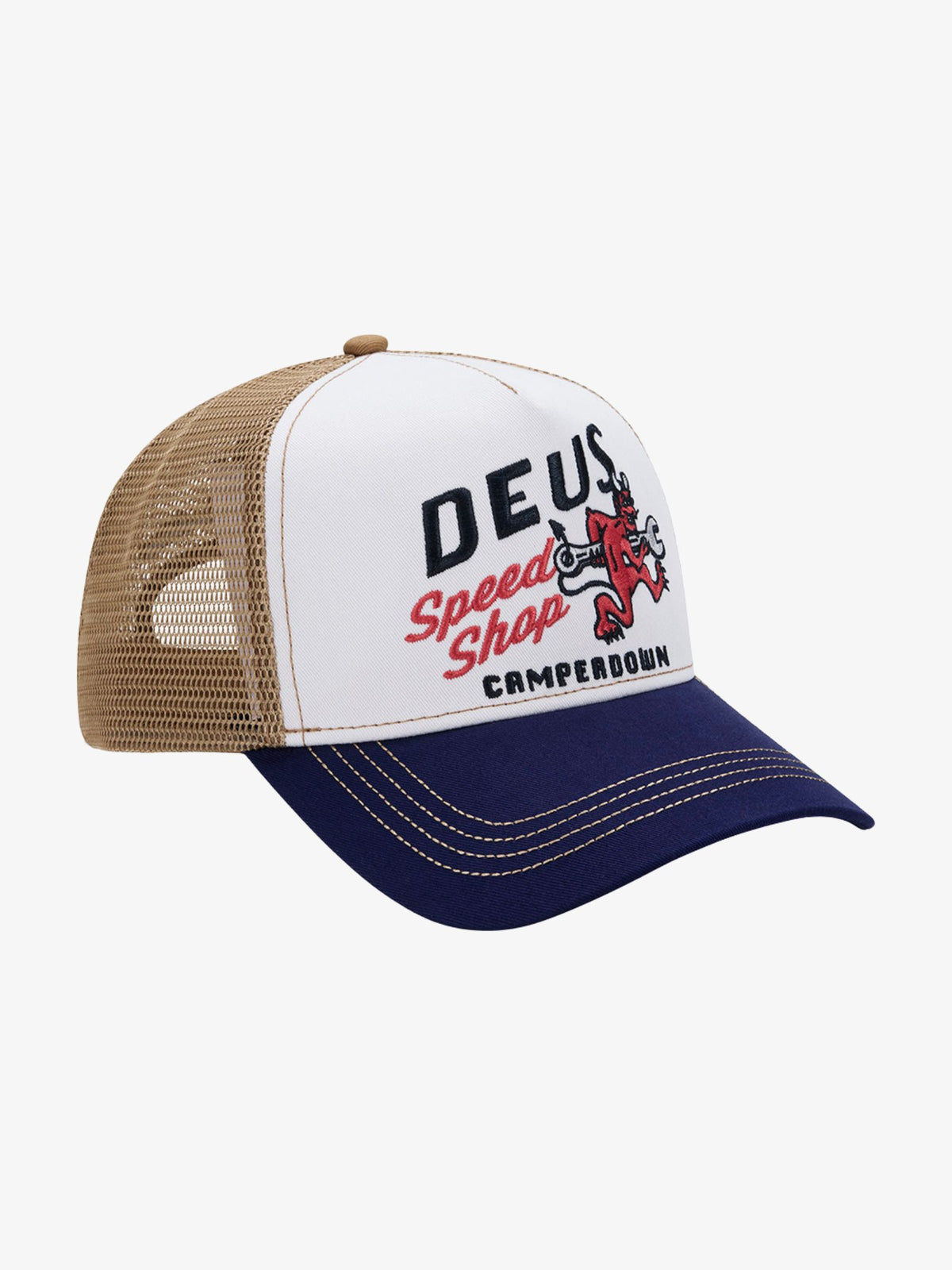 Deus Dogleg Trucker Cap | Dirty White
