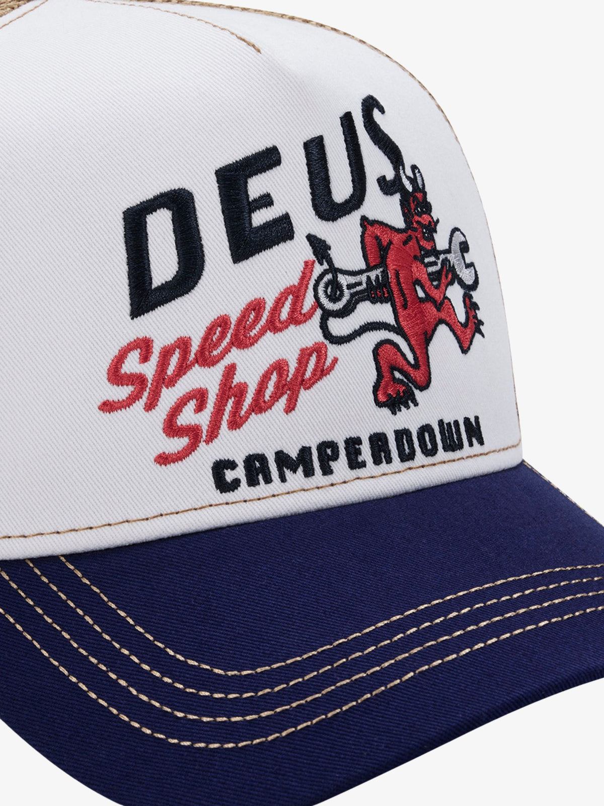Deus Dogleg Trucker Cap | Dirty White