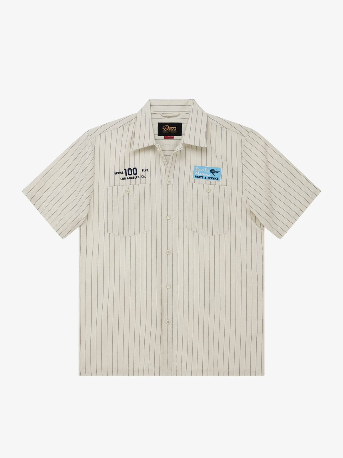 Deus Forecourt Stripe Shirt | Dirty White