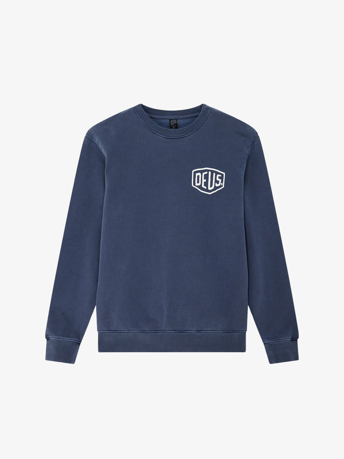 Deus Shield Garment Dyed Crew | Mechanic Blue