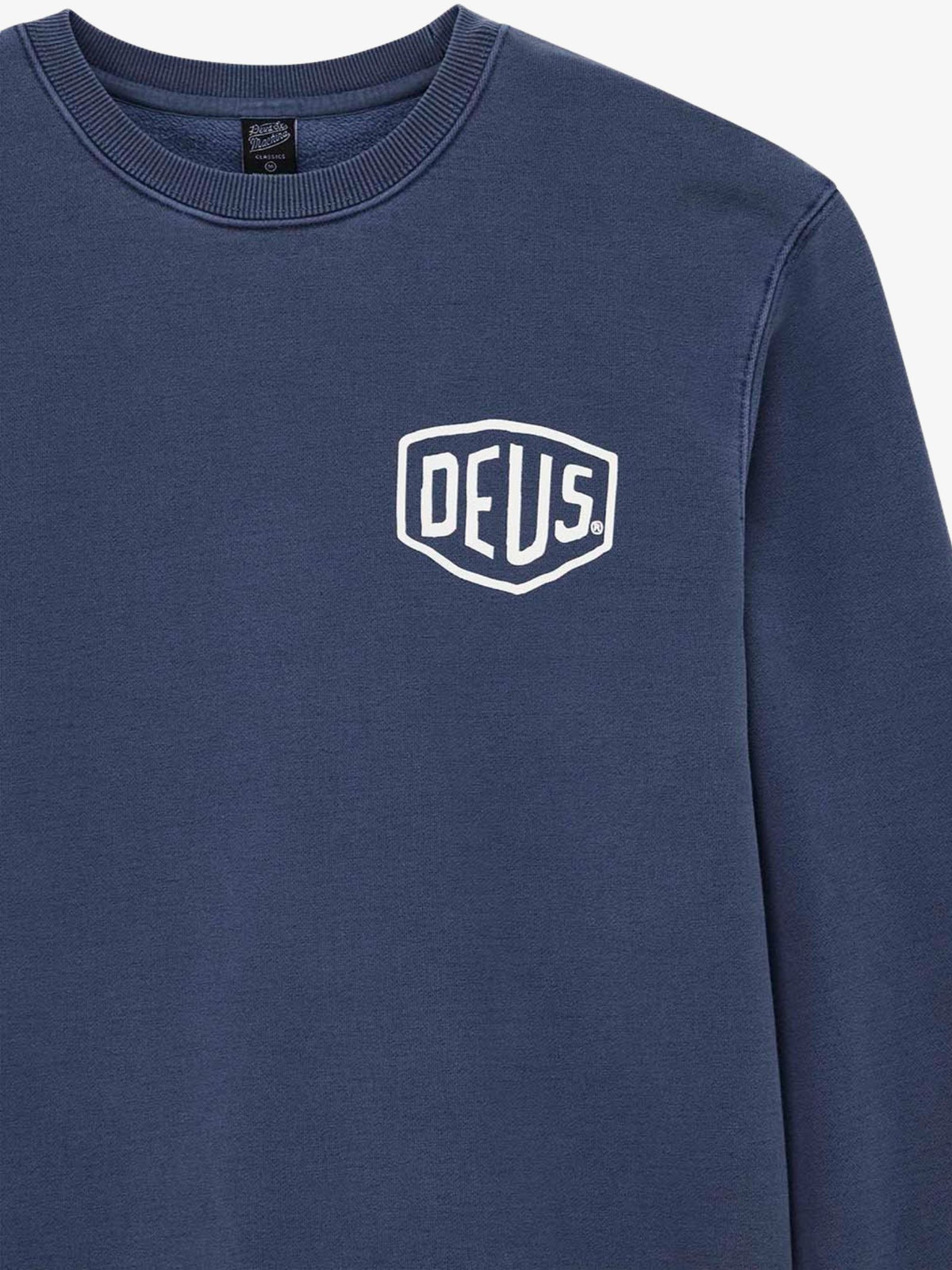 Deus Shield Garment Dyed Crew | Mechanic Blue