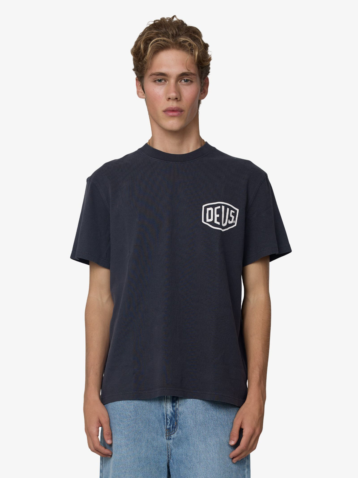 Deus Shield Garment Dyed Tee | Black