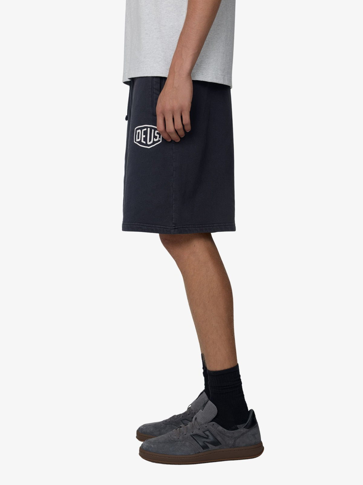 Deus Shield Garment Dyed Track Shorts | Black