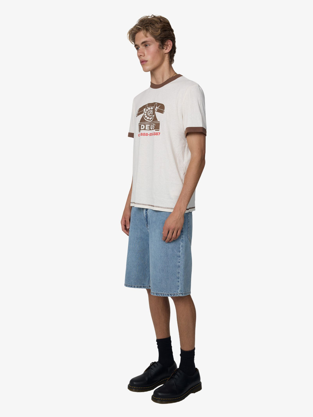 Deus Ring-A-Ding Ringer Tee | Dirty White/Brown