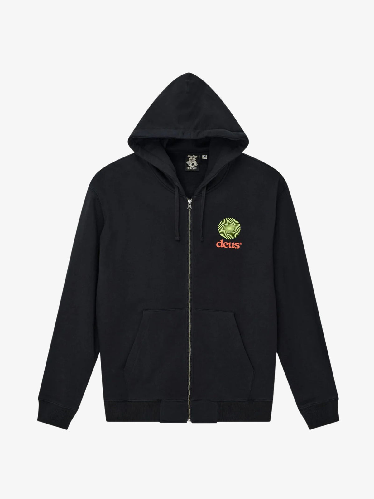 Deus Strata Zip Hoodie | Black