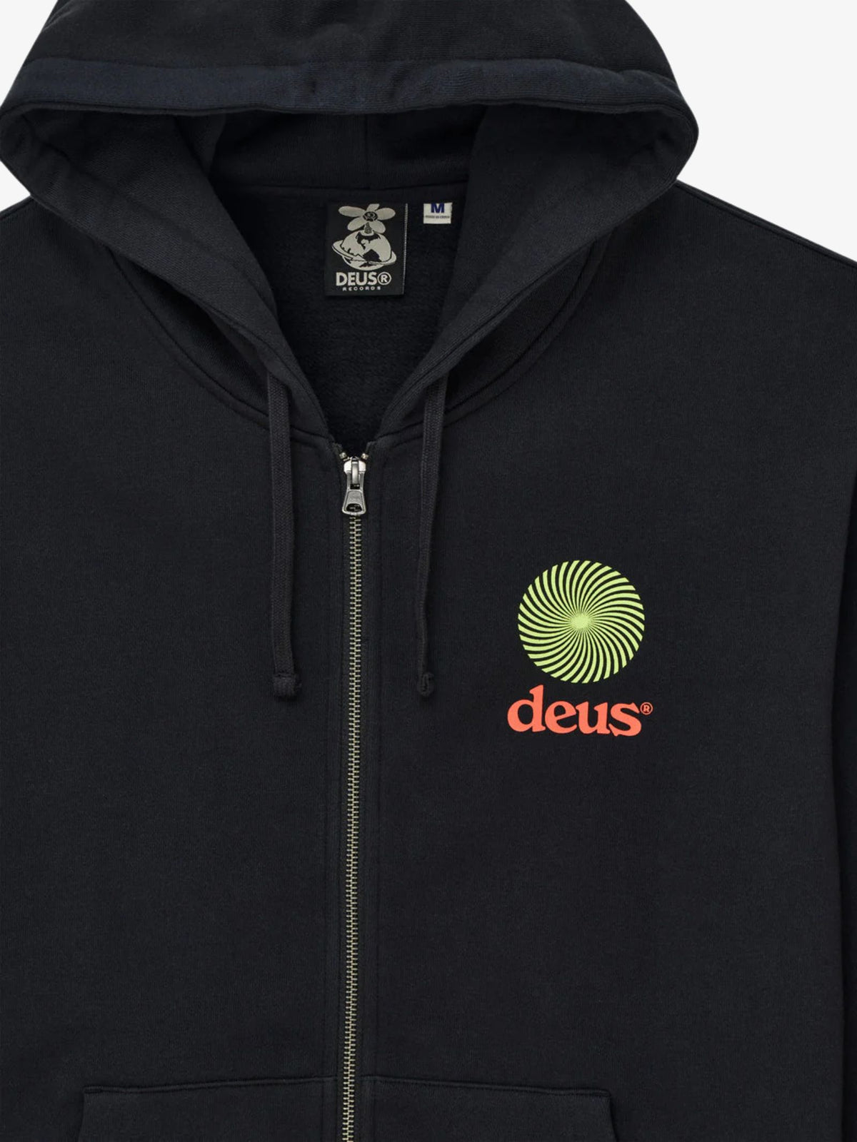 Deus Strata Zip Hoodie | Black