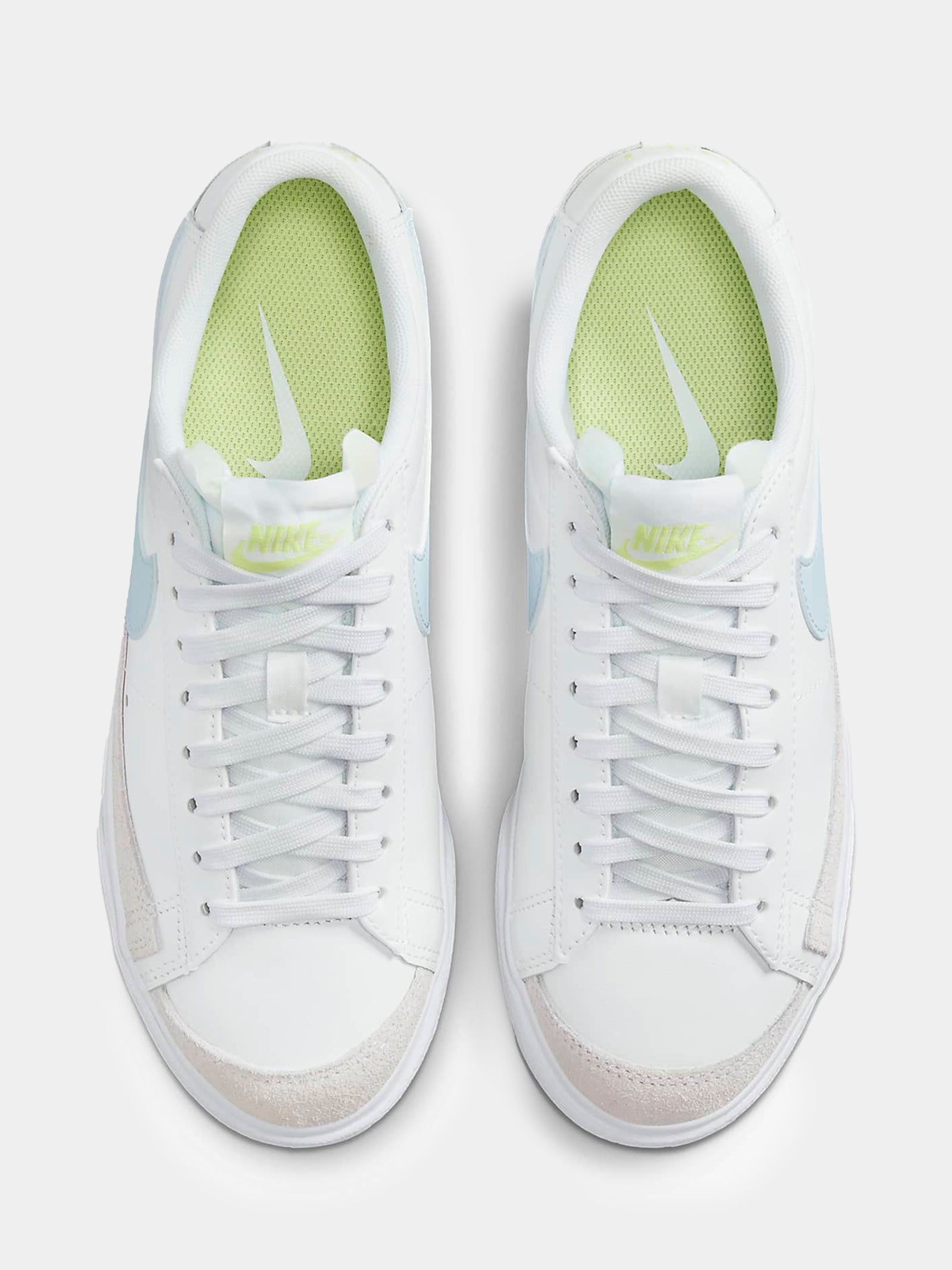 Womens Blazer Low Platform Sneakers in White & Blue Tint Lt Lemon Twist