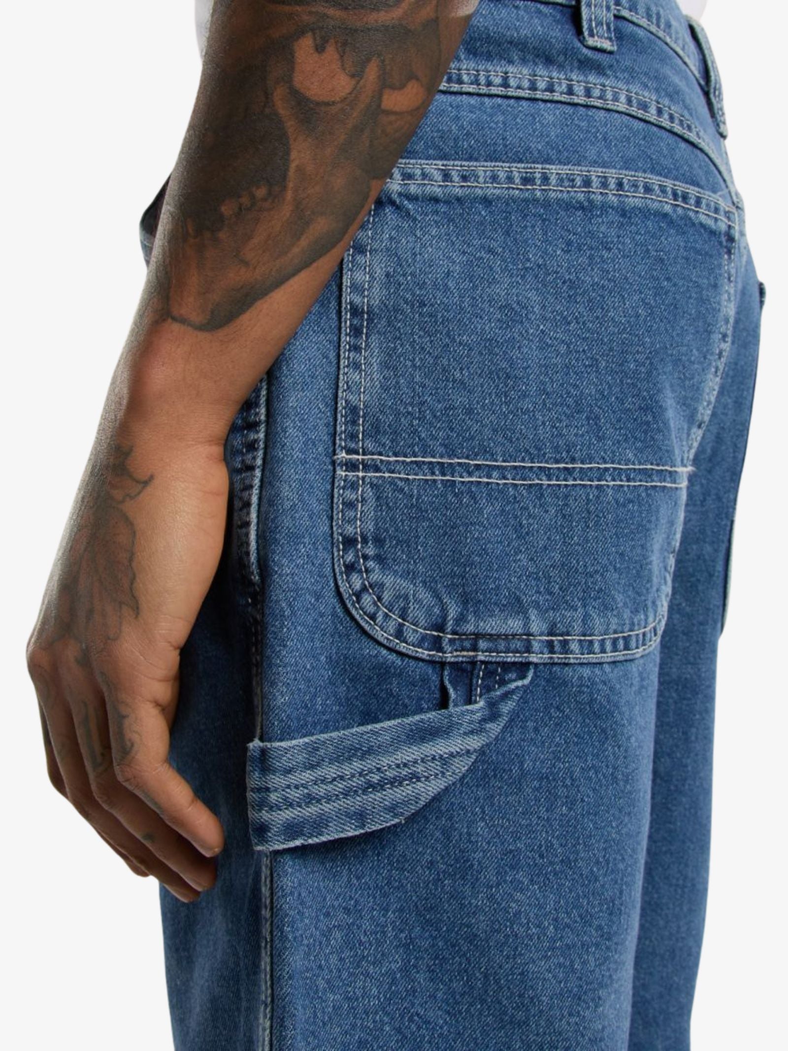 Relaxed Denim Utility Shorts 11Inch