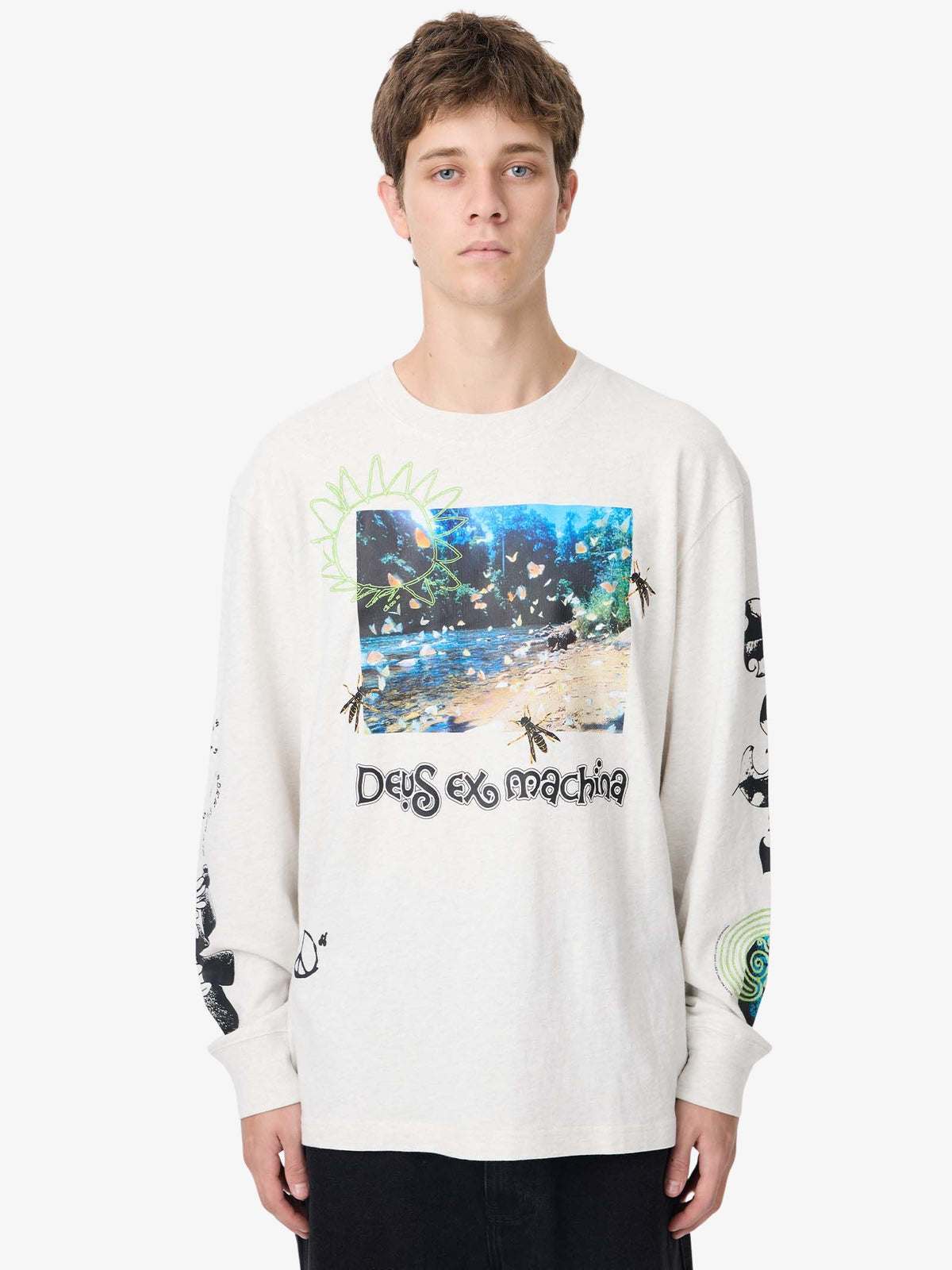 Deus Migration LS Tee | Light Grey Marle