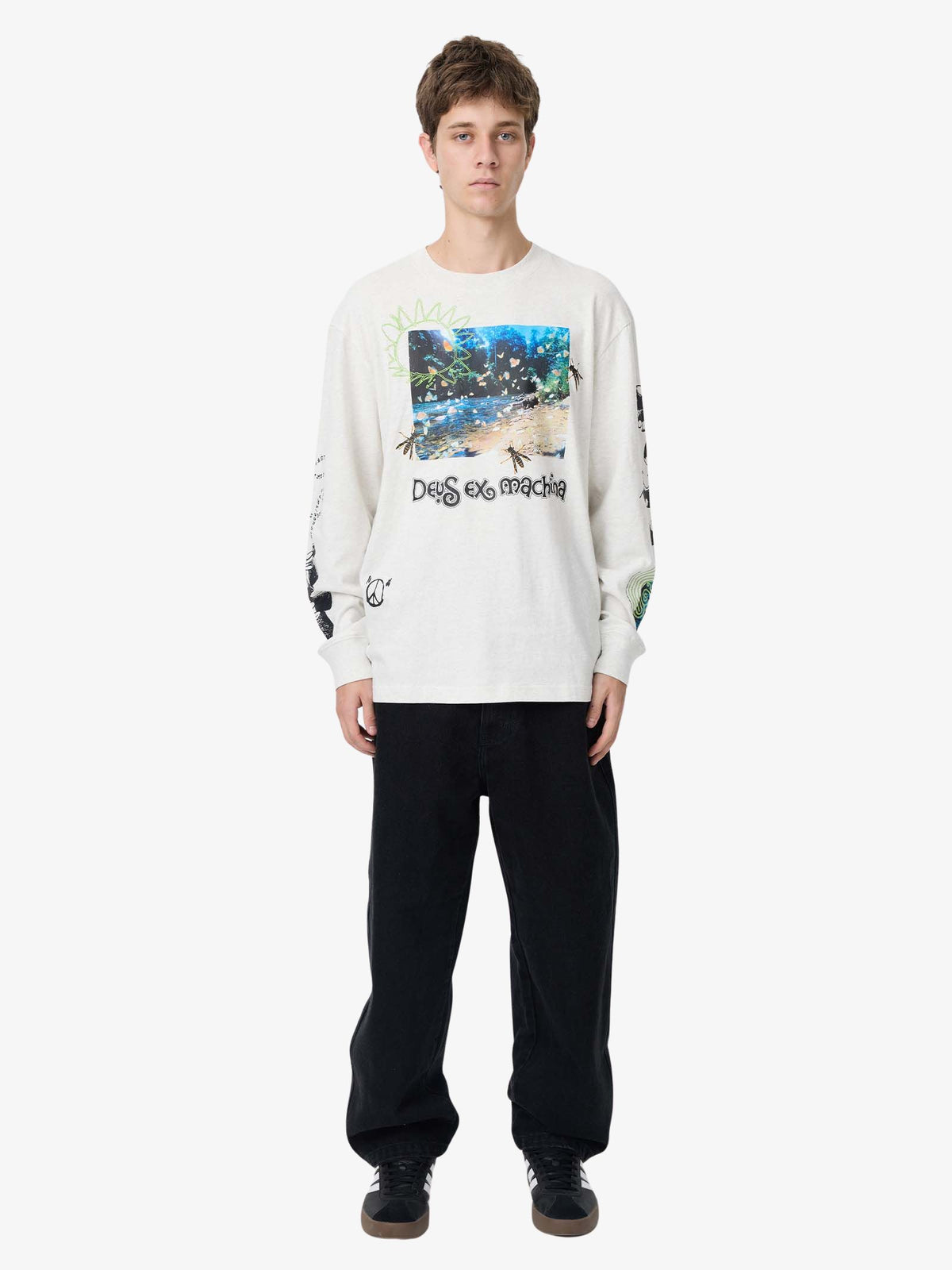 Deus Migration LS Tee | Light Grey Marle