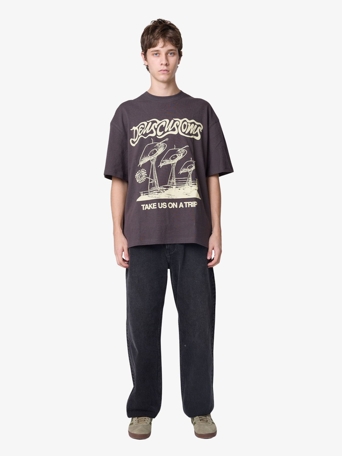 Deus Celestial Vacation Tee | ANTHRACITE