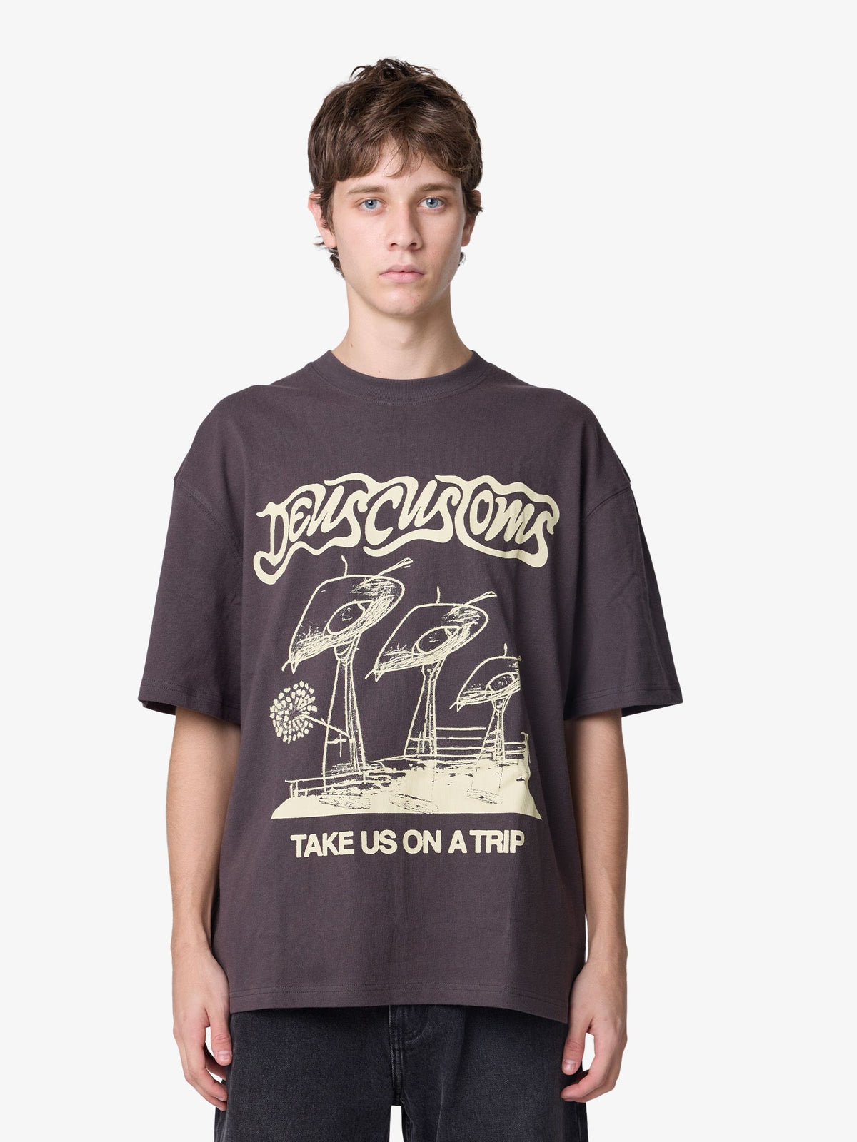 Deus Celestial Vacation Tee | ANTHRACITE