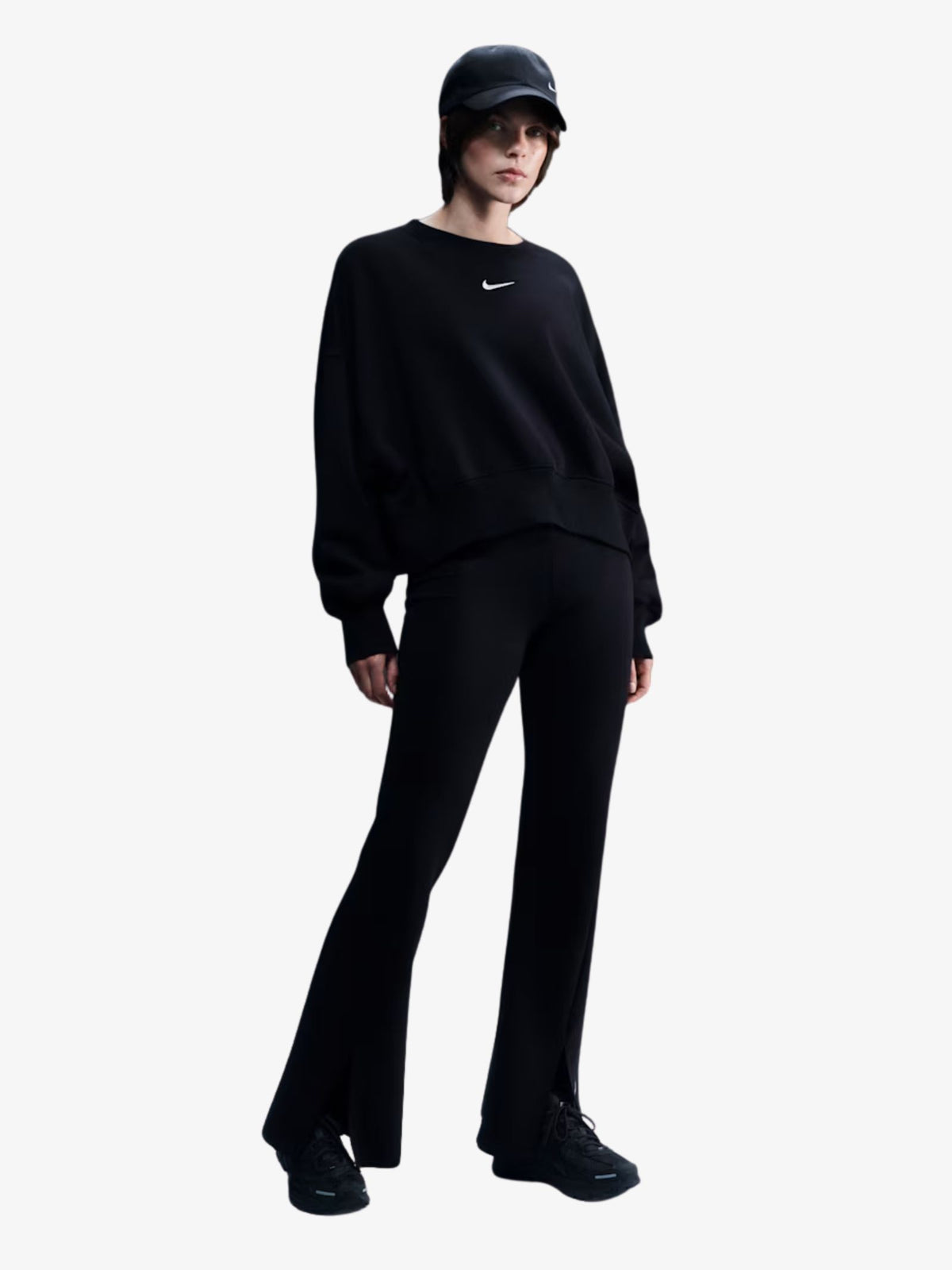 Nike Phoenix Fleece OS Crew-Neck Sweatshirt | Black/Sail