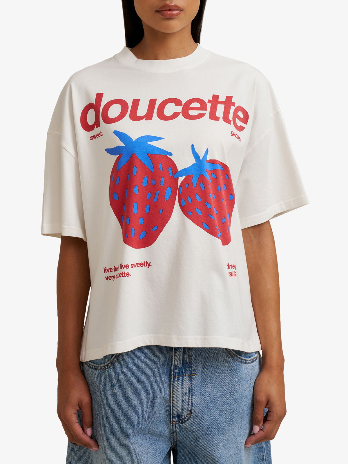 Doucette Unisex Live Sweet Compact Tee | Ivory