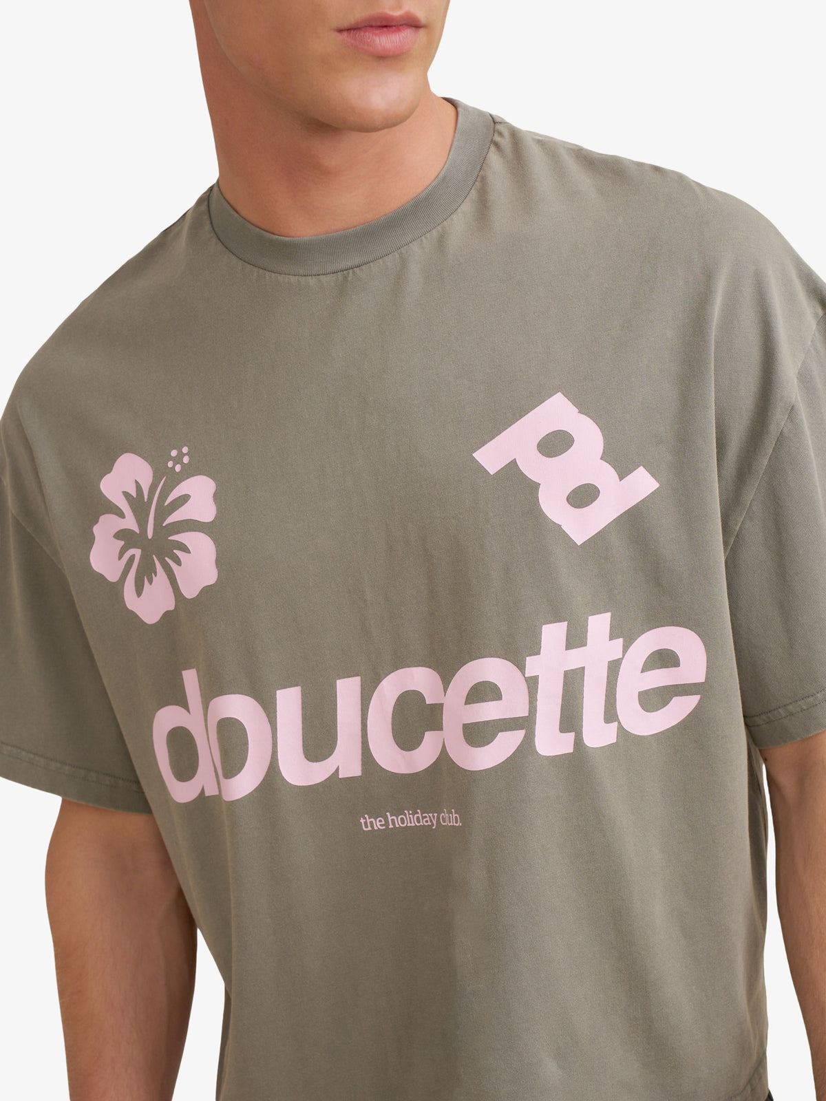 Doucette Unisex Hibiscus Compact Tee | Washed Black