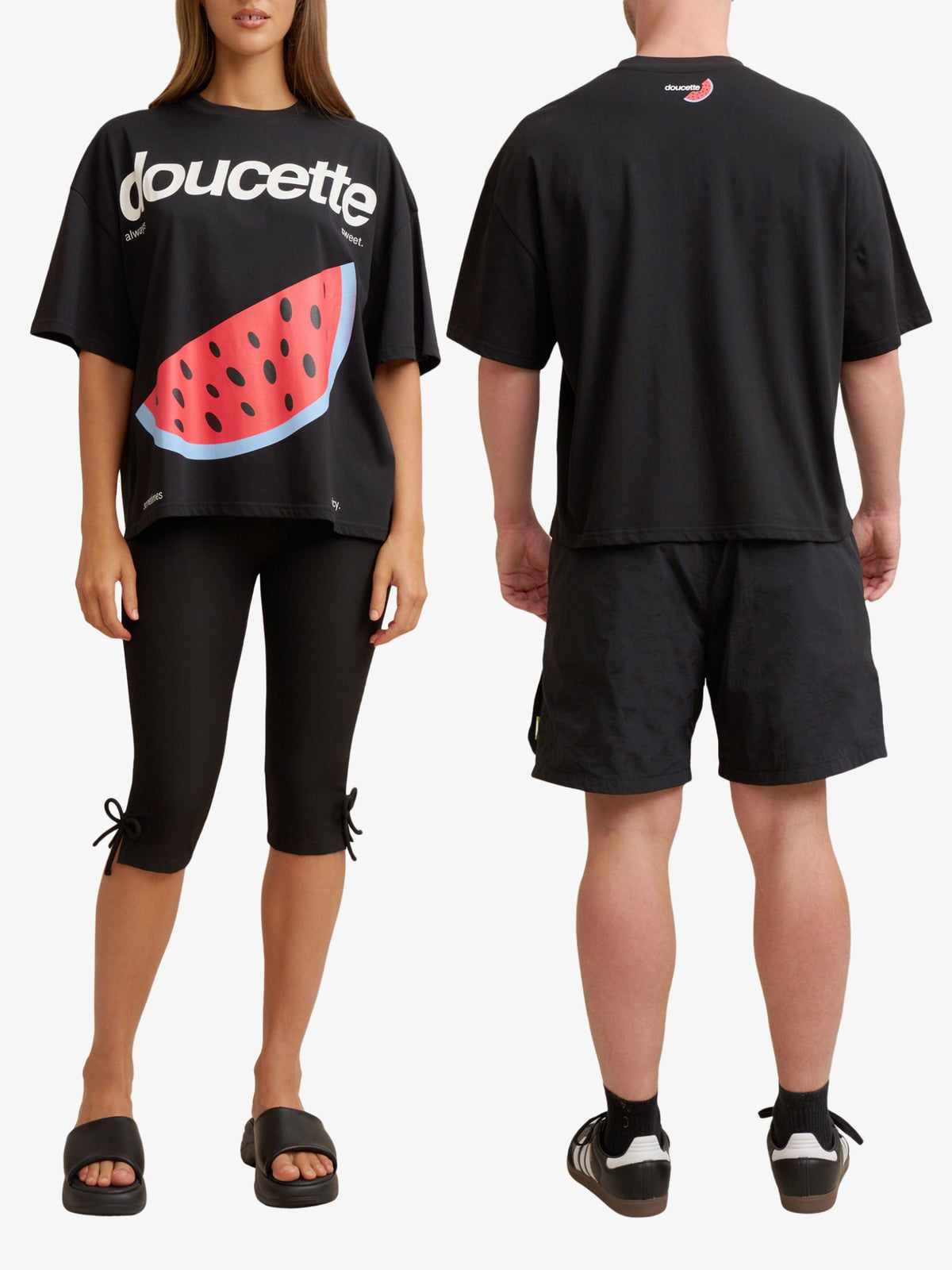 Doucette Unisex Watermelon Love Compact Tee | Black