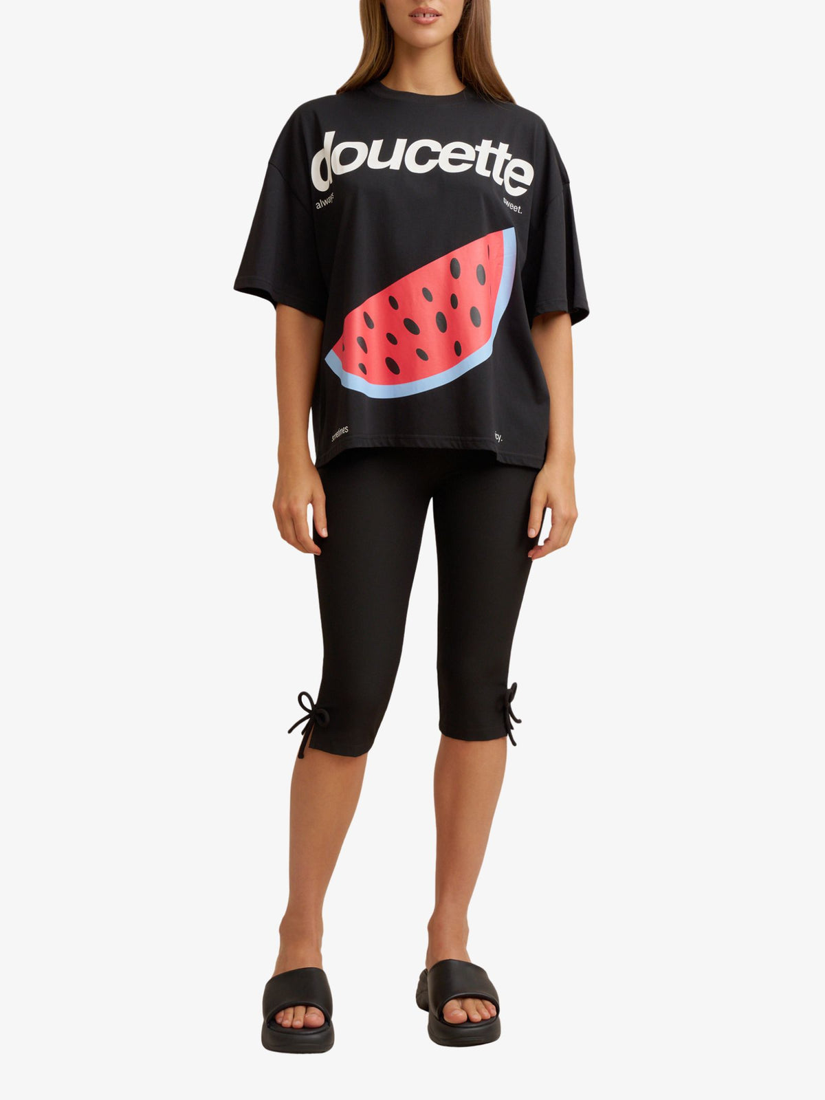Doucette Unisex Watermelon Love Compact Tee | Black