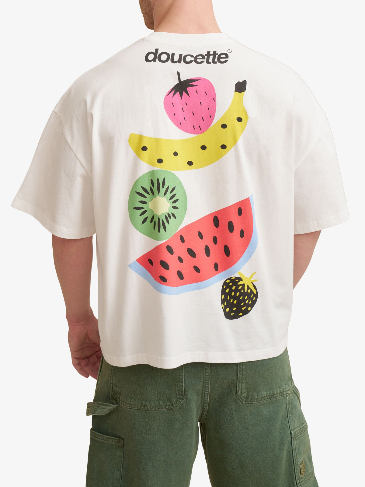 Doucette Unisex Stacked Fruit Compact Tee | Ivory