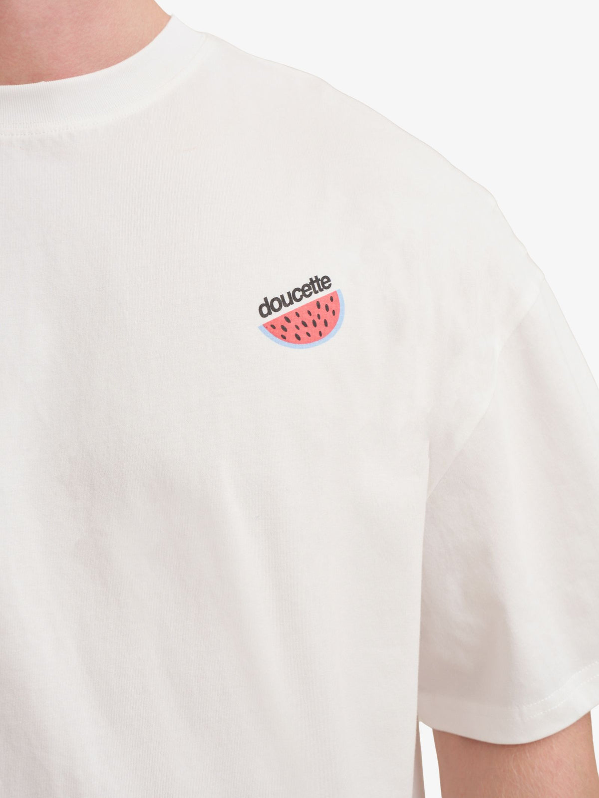 Doucette Unisex Stacked Fruit Compact Tee | Ivory