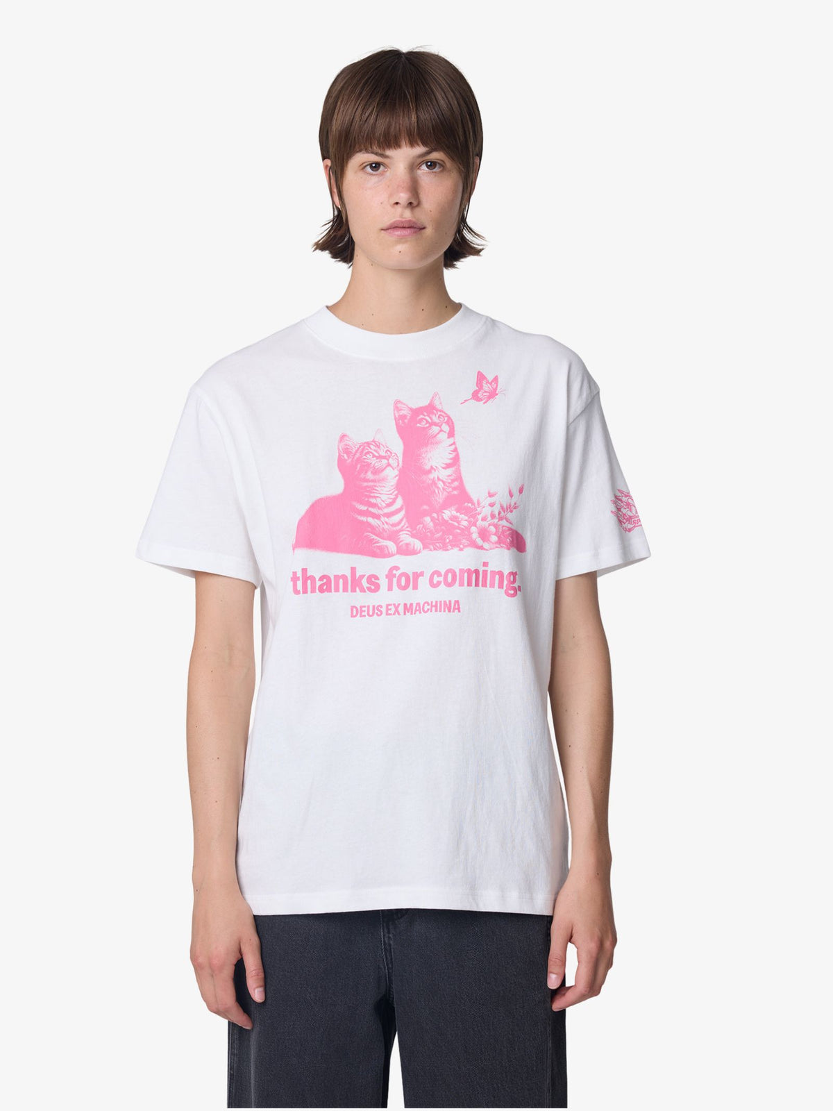 Deus Ostinato Tee | Pink Print/Vintage White