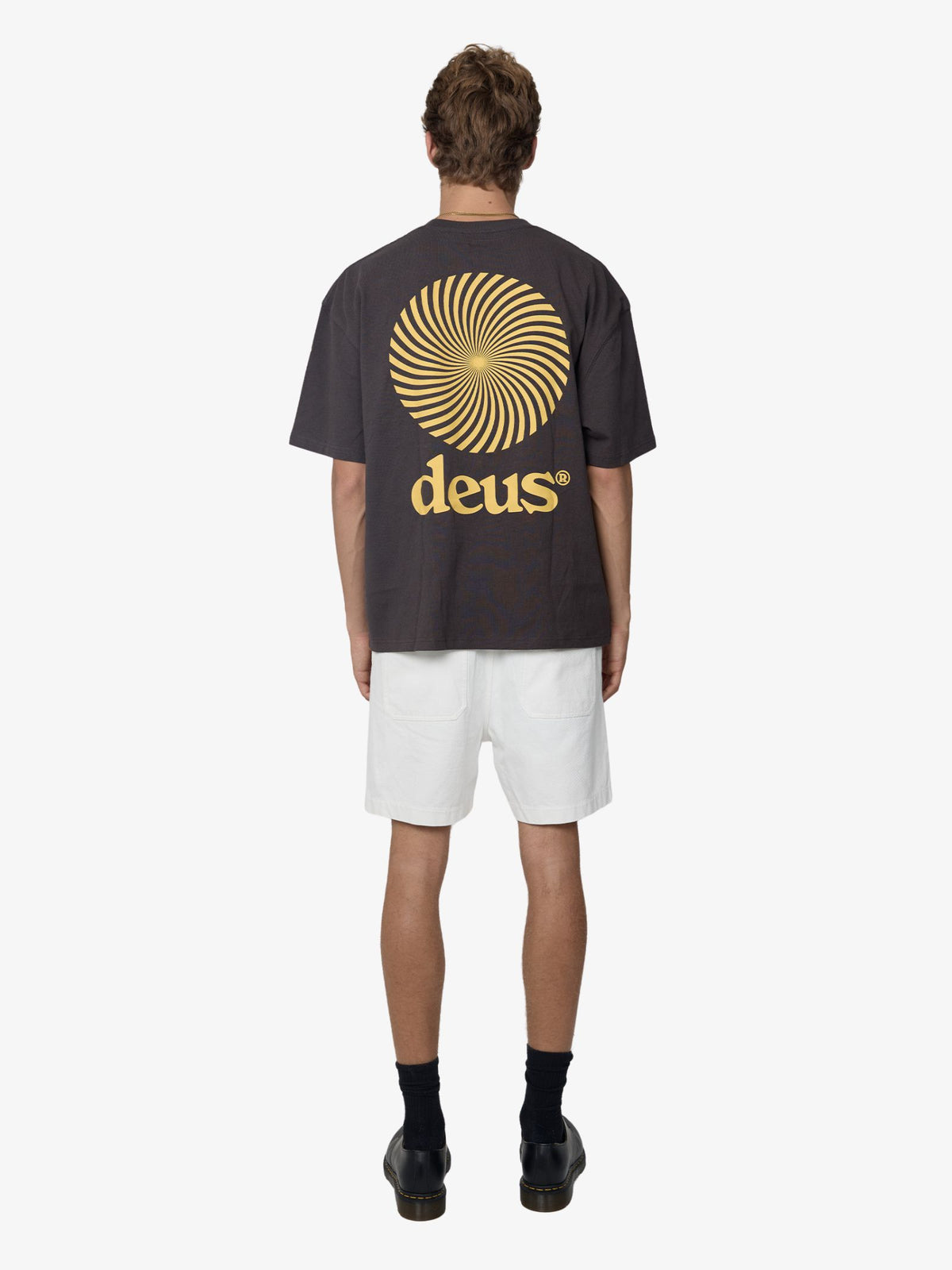 Deus Reverse Strata Tee | Anthracite