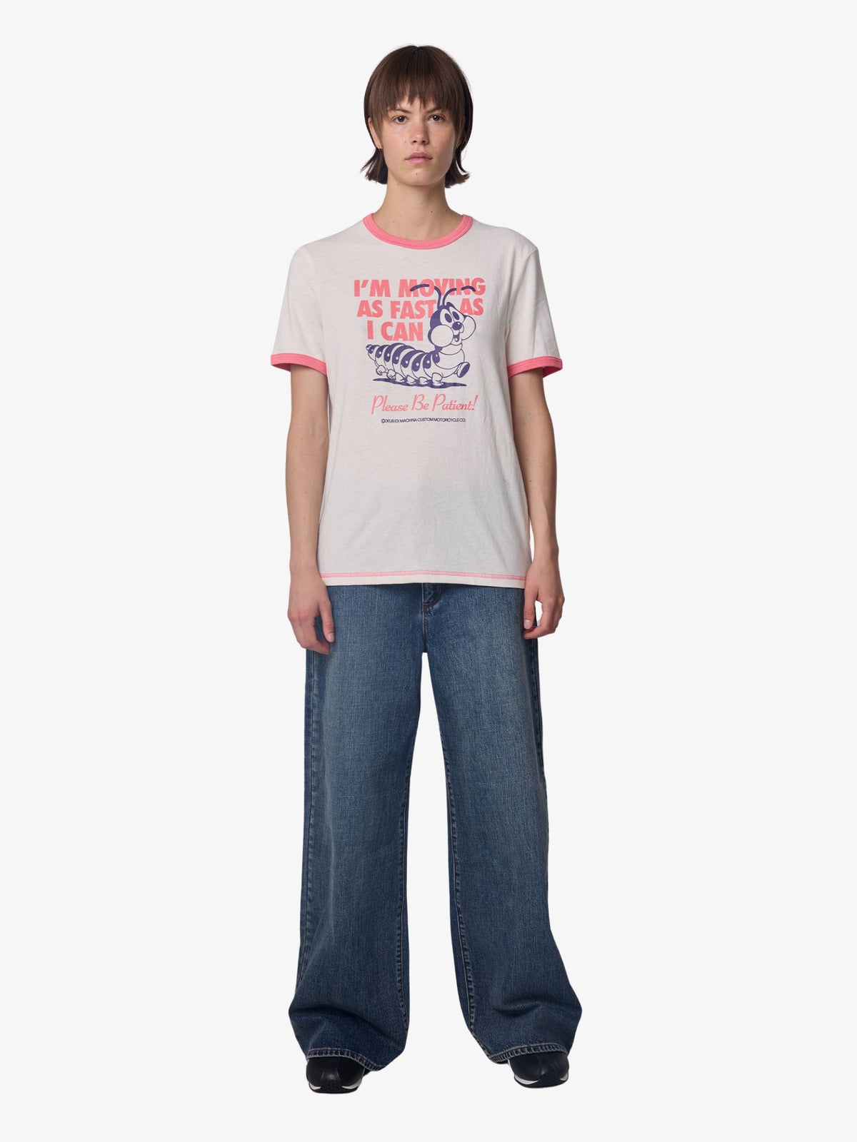 Deus Under The Pump Ringer Tee | Dirty White/Melon