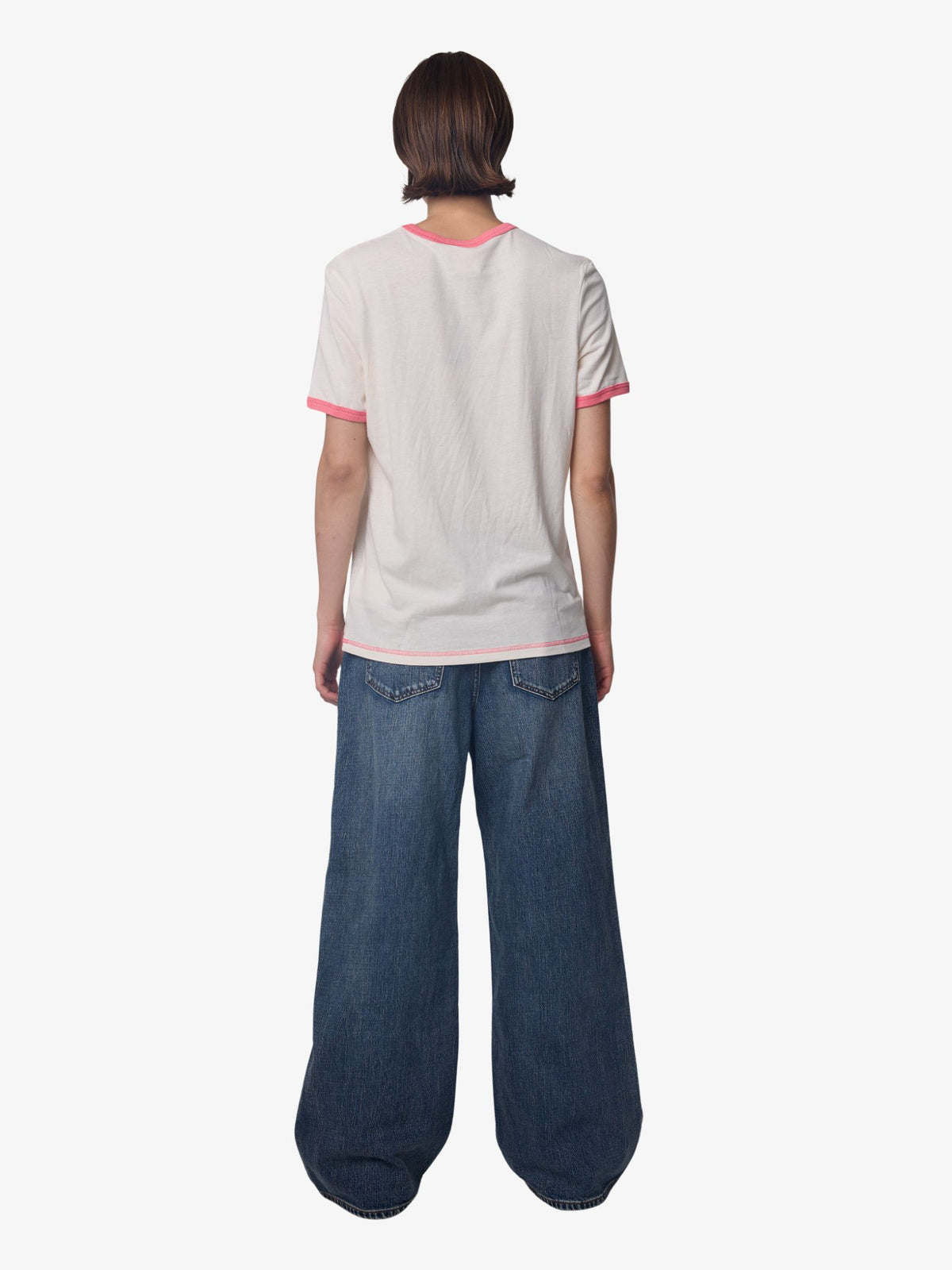 Deus Under The Pump Ringer Tee | Dirty White/Melon