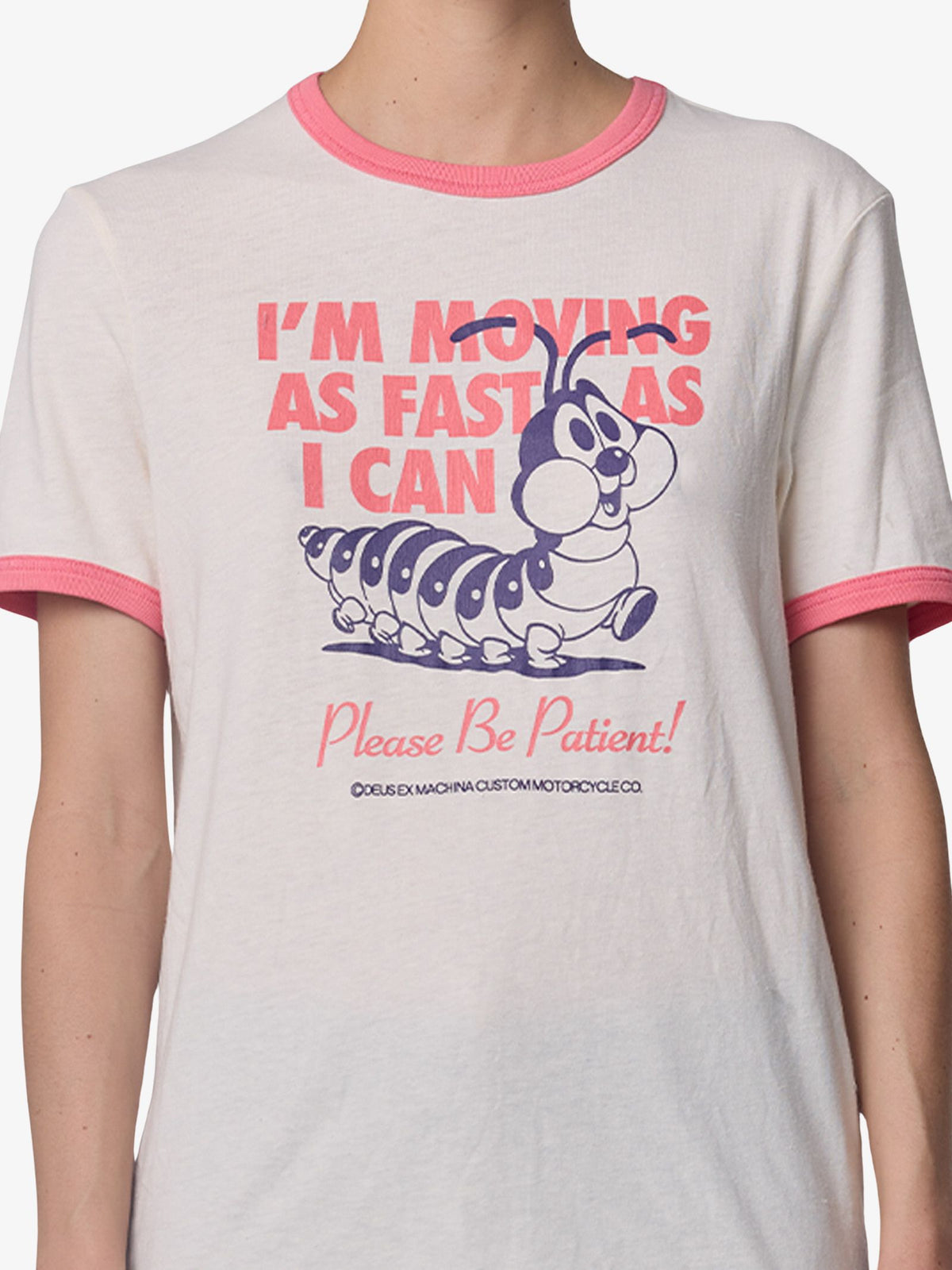 Deus Under The Pump Ringer Tee | Dirty White/Melon