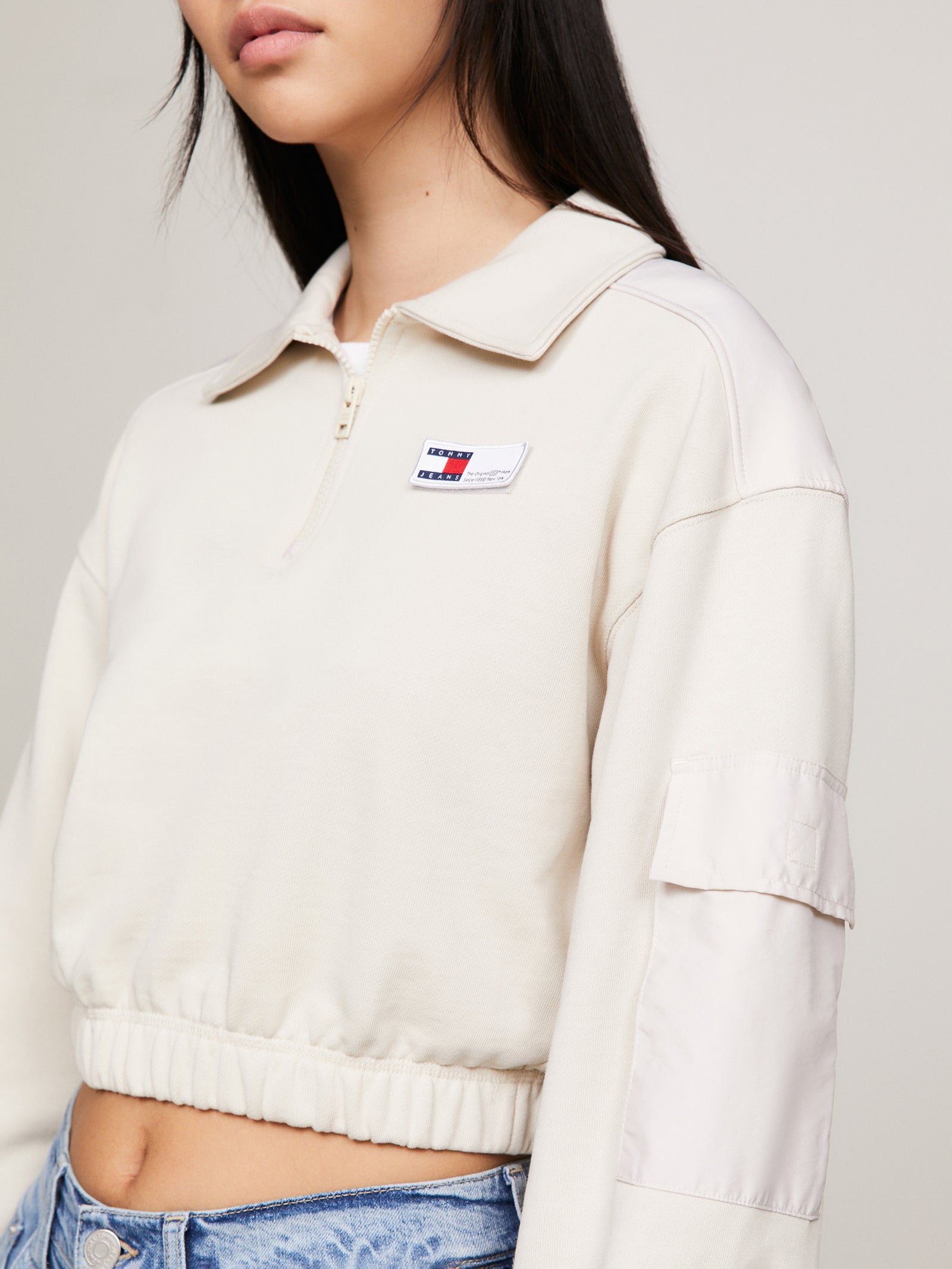 Quarter-Zip Cropped Fit Sweatshirt