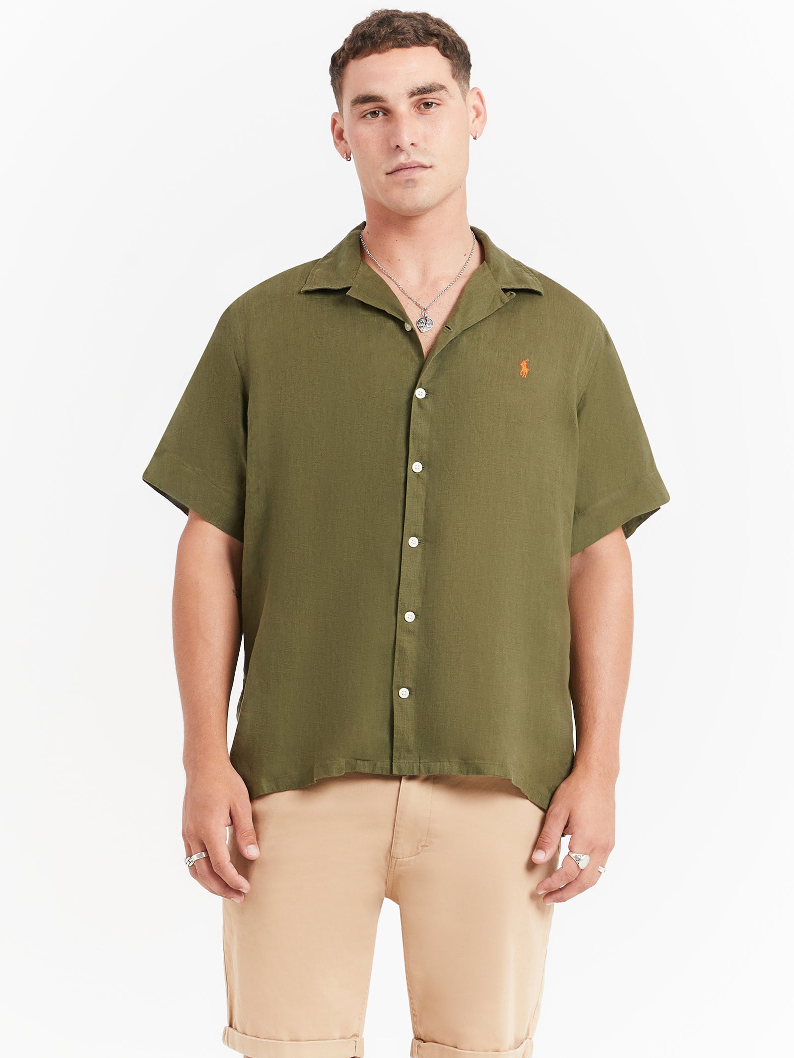 Piece Dye Linen Short Sleeve Shirt