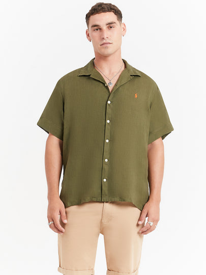 Piece Dye Linen Short Sleeve Shirt