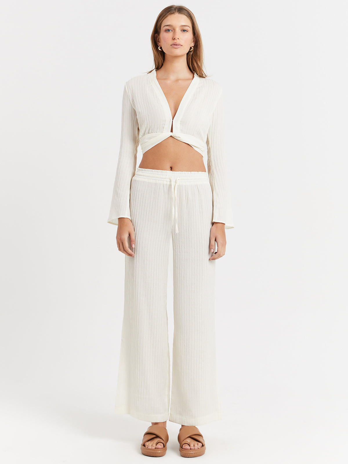 Sorcha Drawstring Pants in Off White