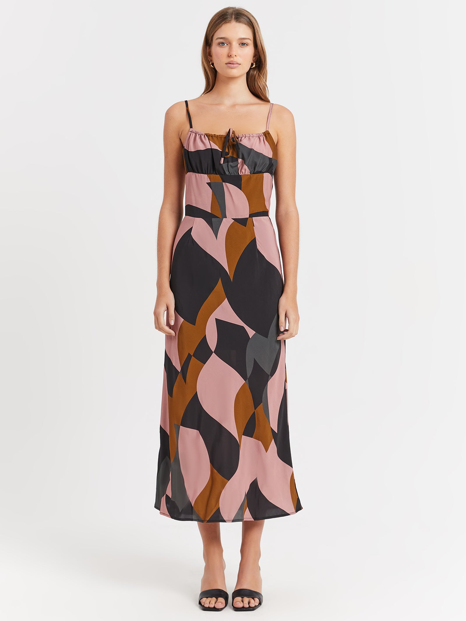 Pia Midi Dress in Abstract