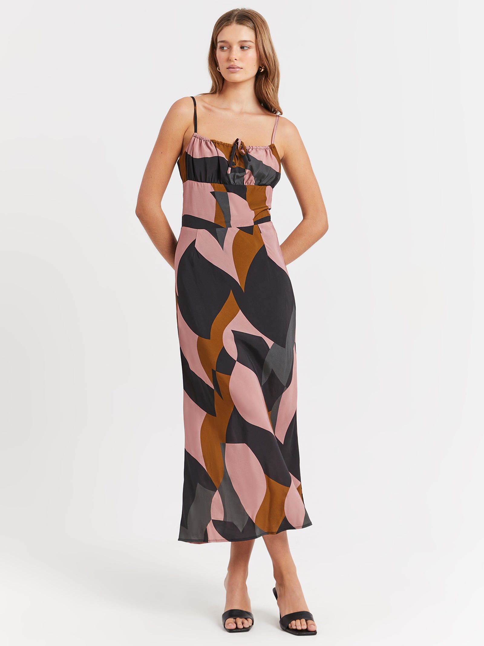 Pia Midi Dress in Abstract