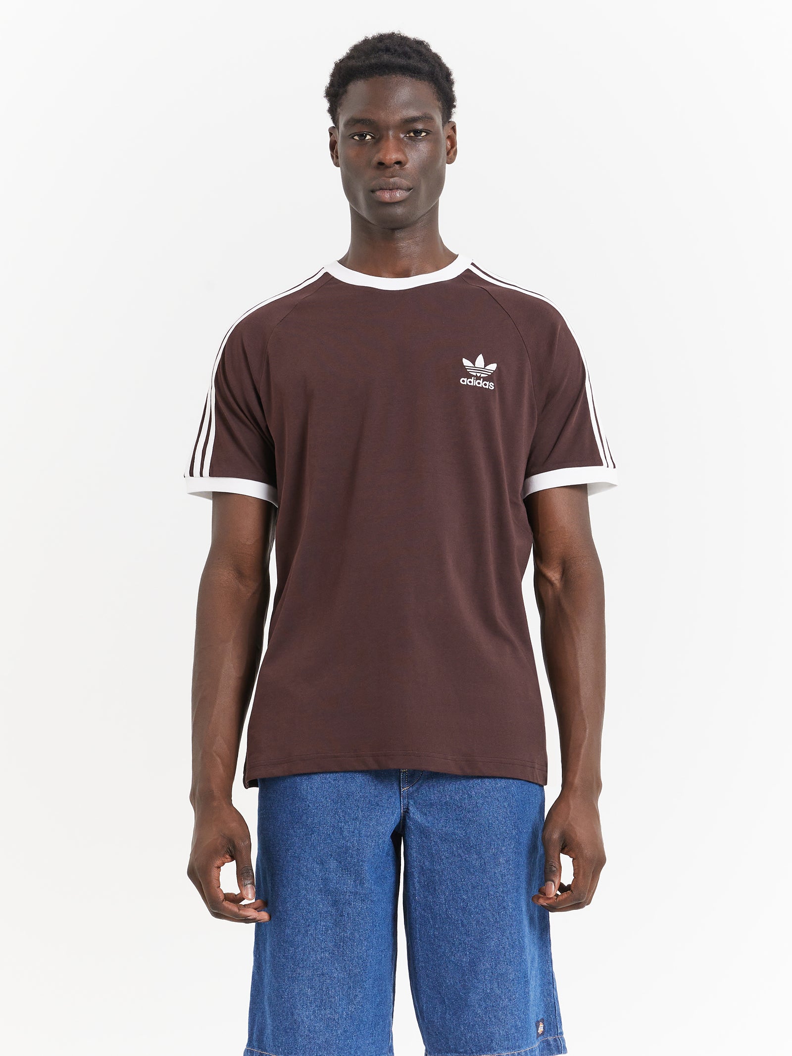 Adicolor Classics 3-Stripes T-Shirt in Shadow Brown
