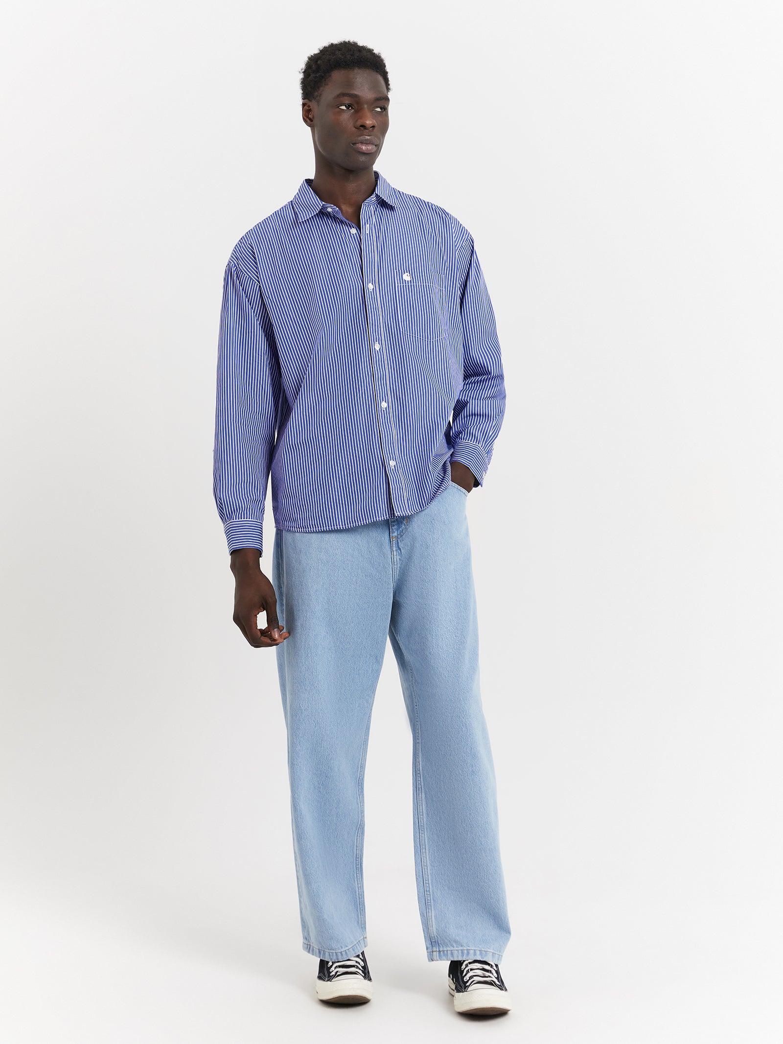 トップス carhartt wip L/S DRAKE SHIRT Carhartt WIP L/S Drake Shirt Blauw | Coef