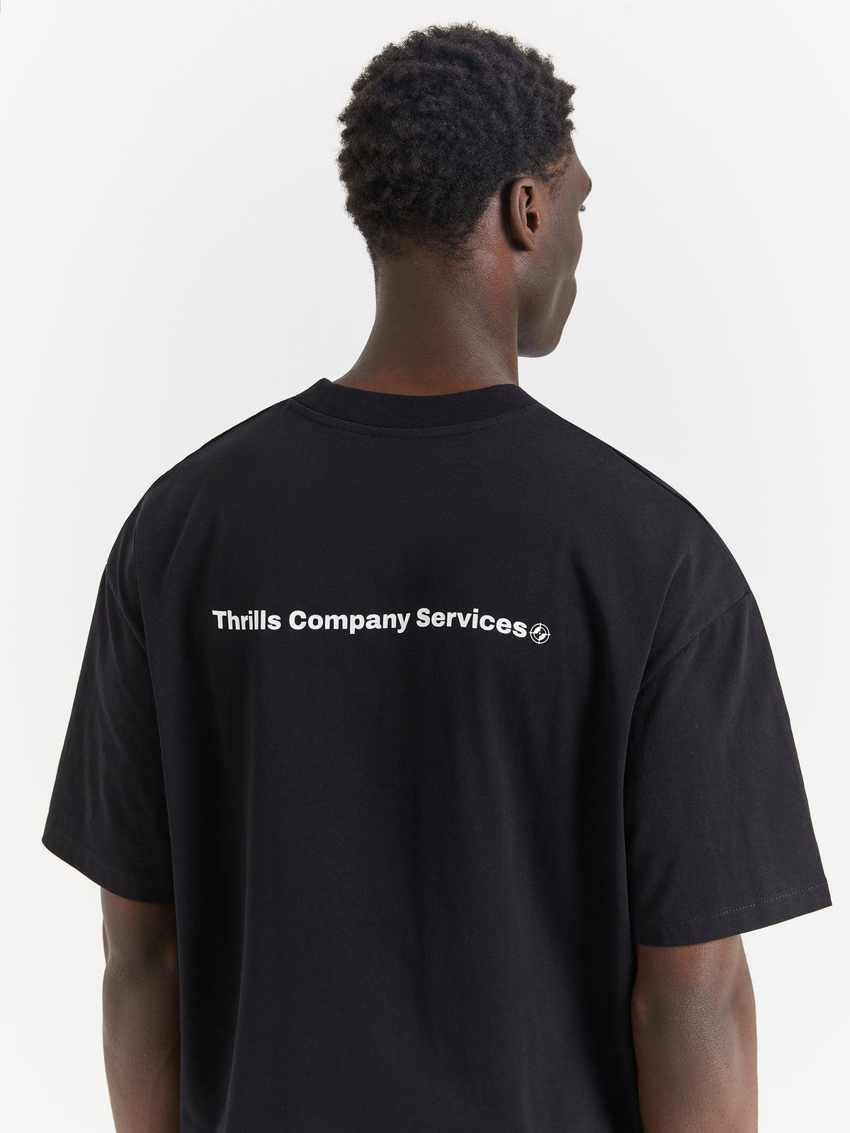 Services Box Fit Oversize T-Shirt in Black