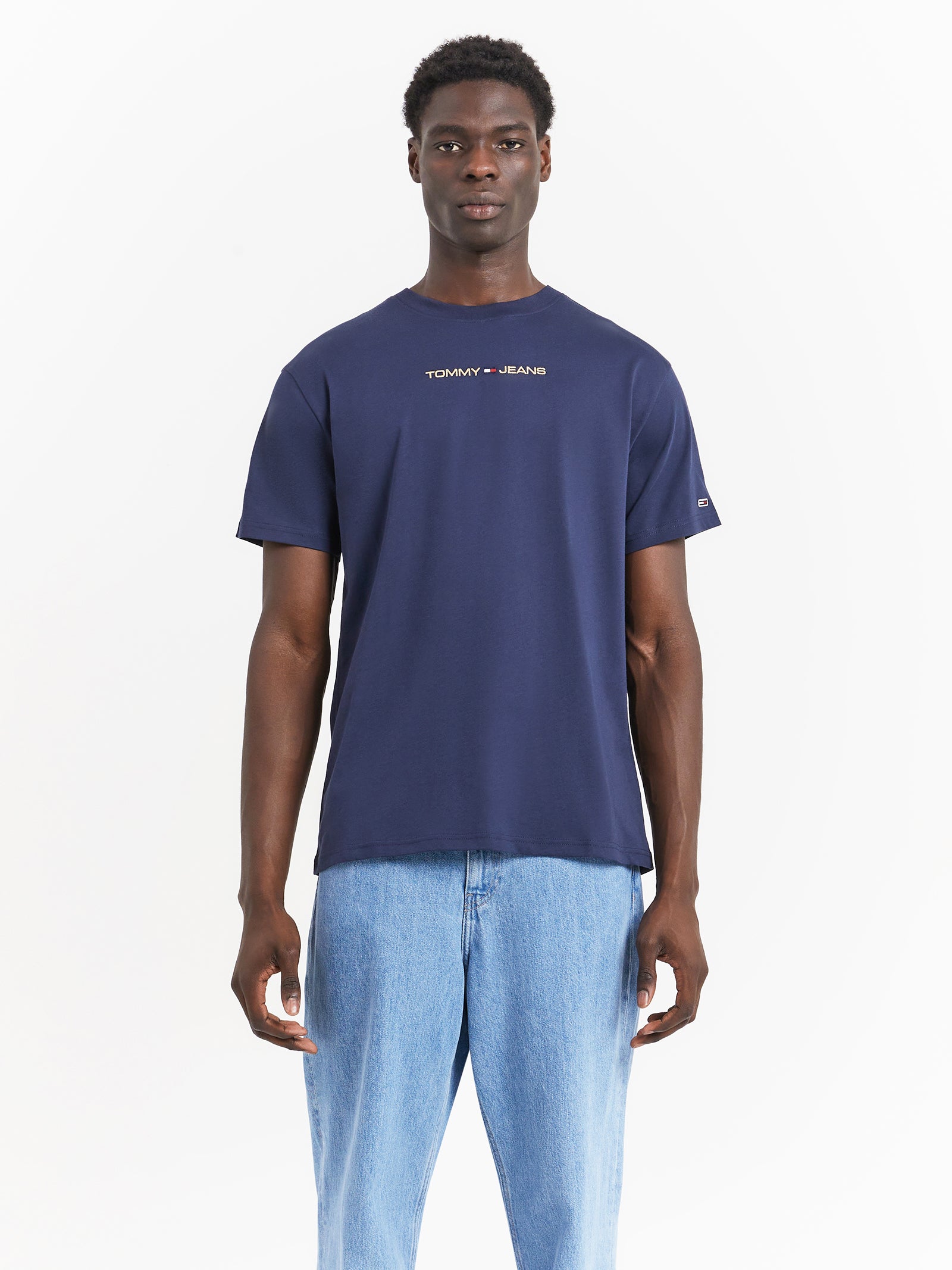 Classic Gold Linear T-Shirt in Twilight Navy