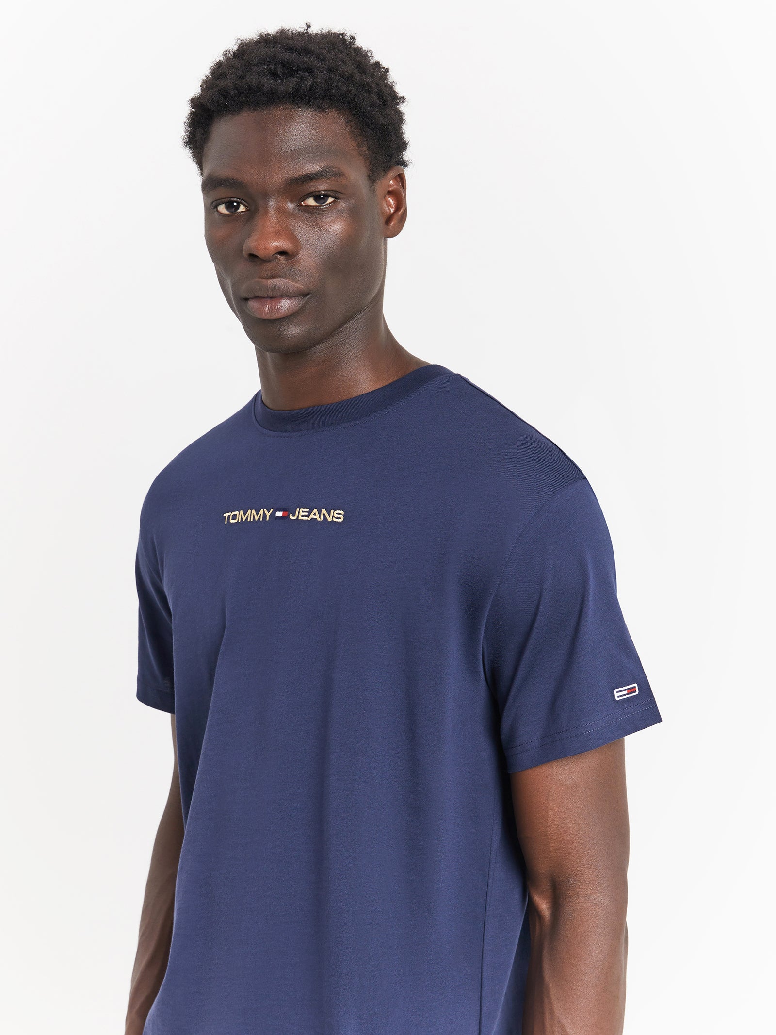 Classic Gold Linear T-Shirt in Twilight Navy