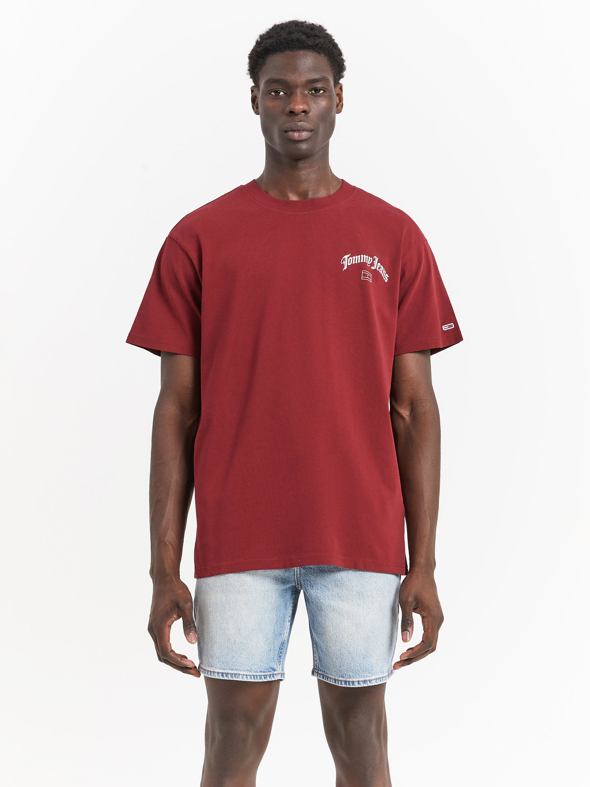Back Logo Relaxed Fit T-Shirt in Rouge
